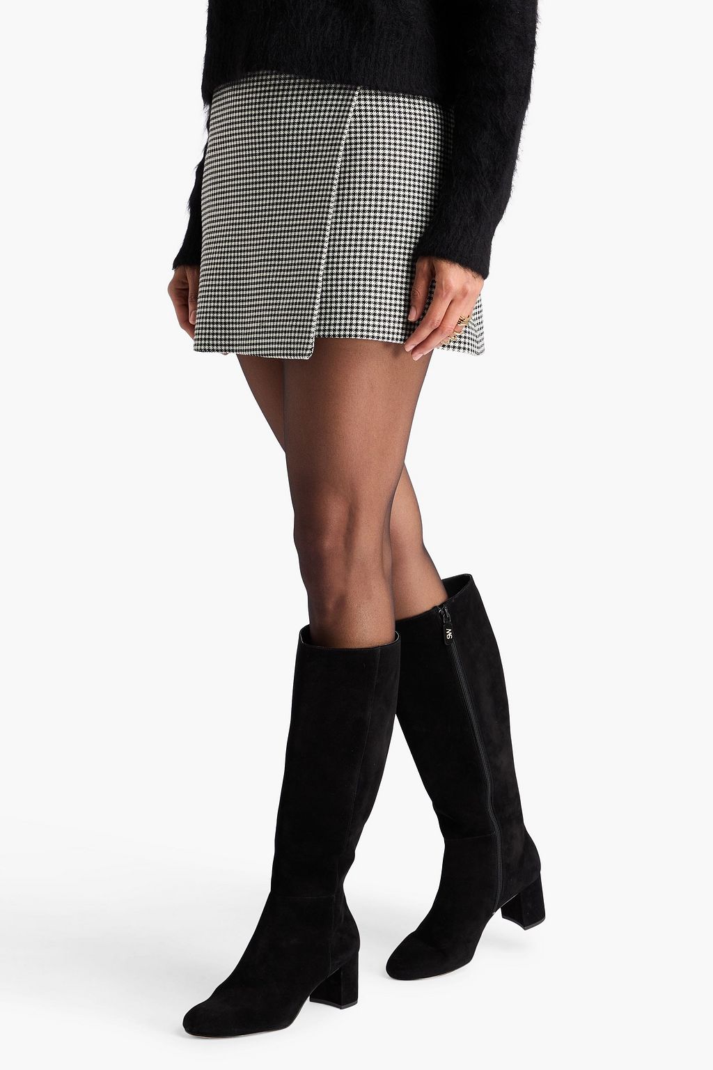 STUART WEITZMAN حذاء بوت سيلينا بطول الركبة من الشامواه