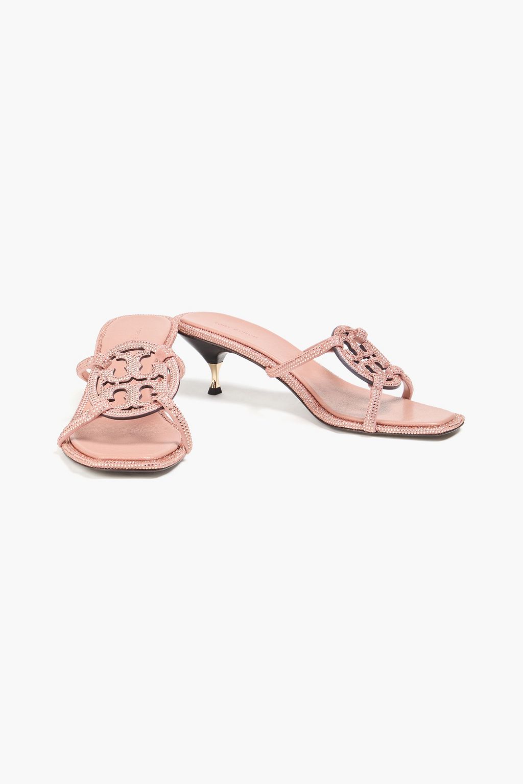 TORY BURCH 페이브 지오 봄브 밀러 크리스털 장식 스웨이드 뮬