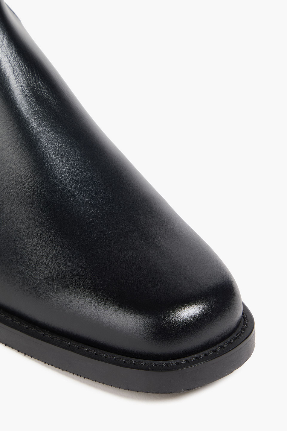 Stuart Weitzman Leather Knee Boots In Black
