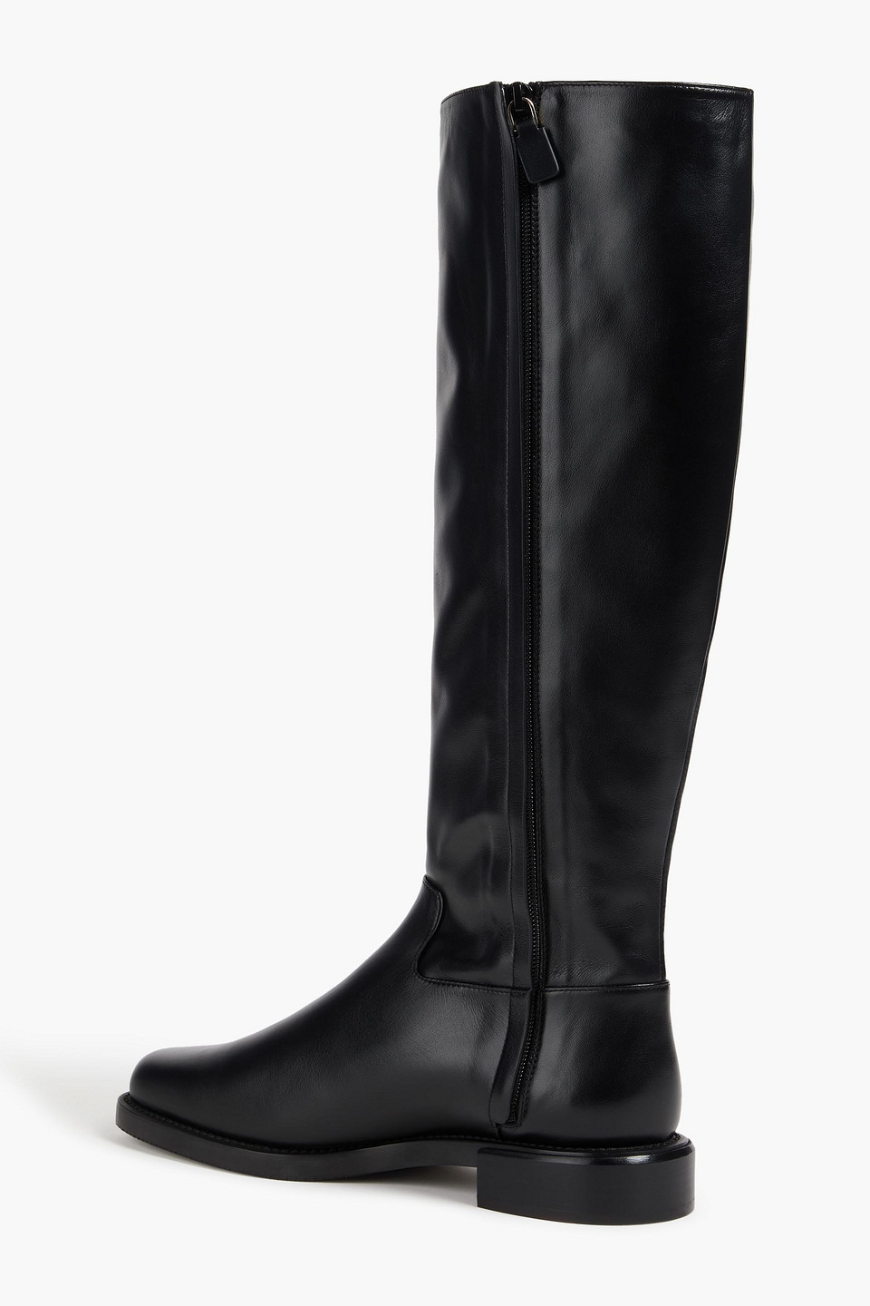 Stuart Weitzman Leather Knee Boots In Black