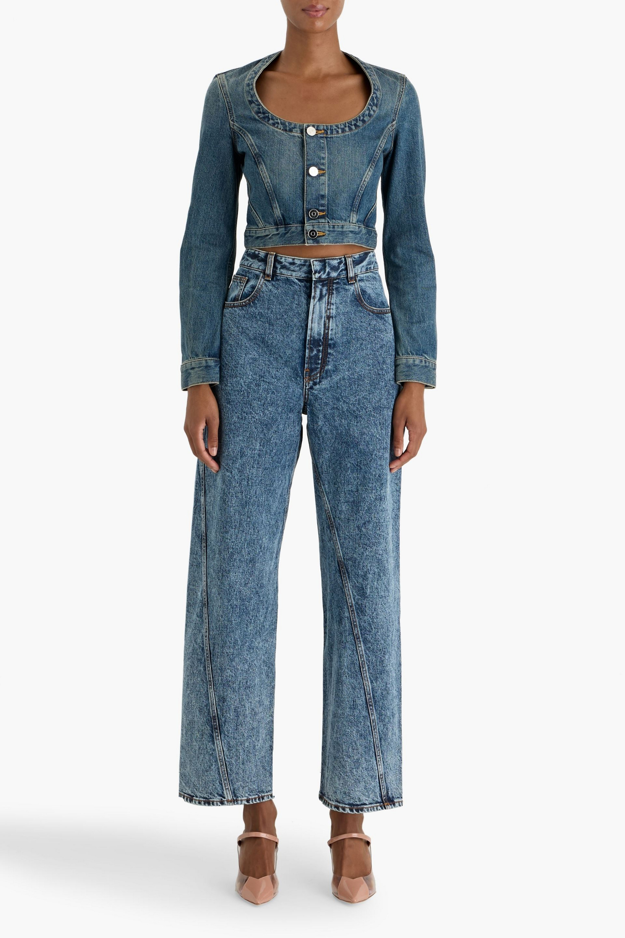 Alaïa - Cropped denim jacket | Plush