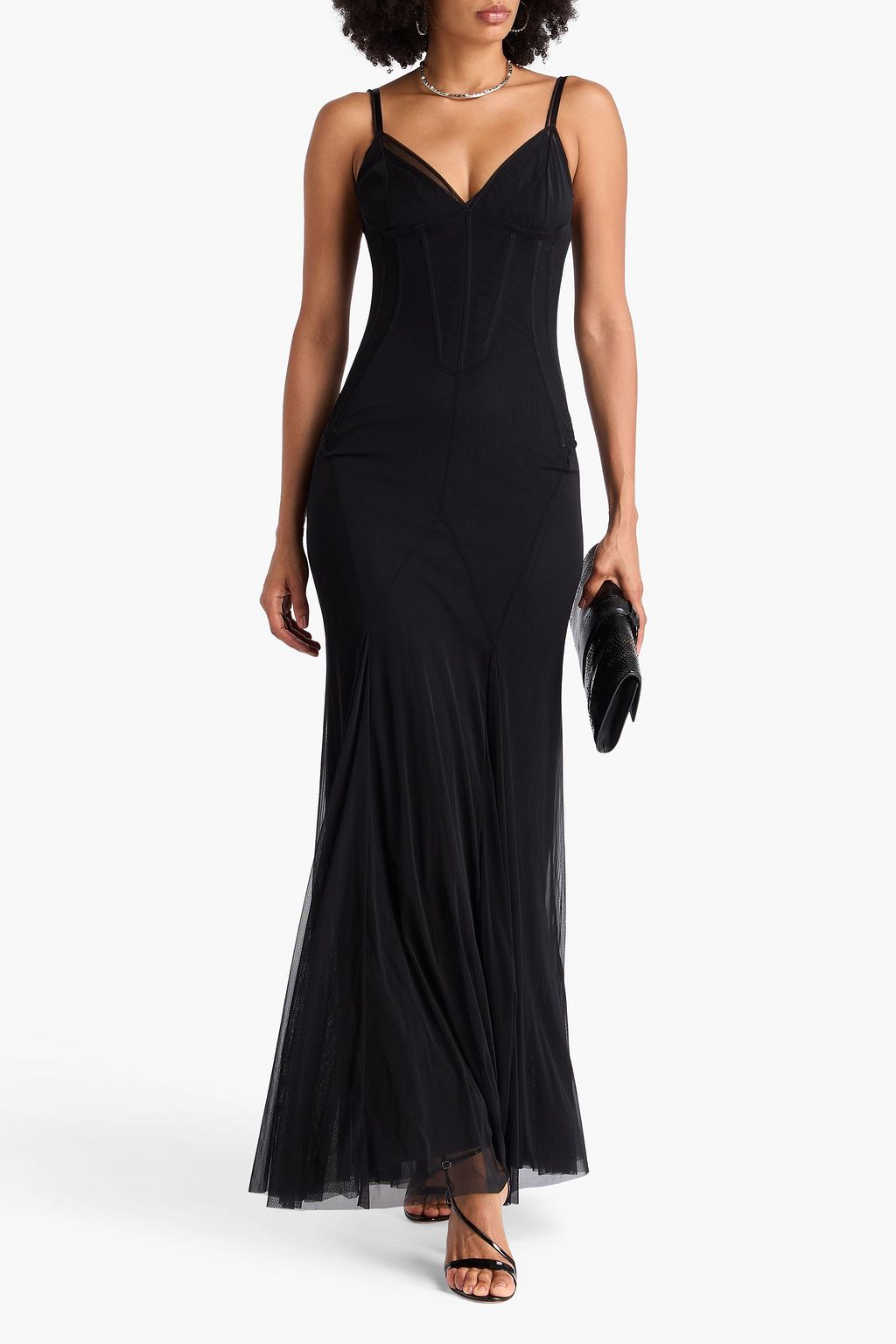 DOLCE&GABBANA Stretch-tulle maxi dress