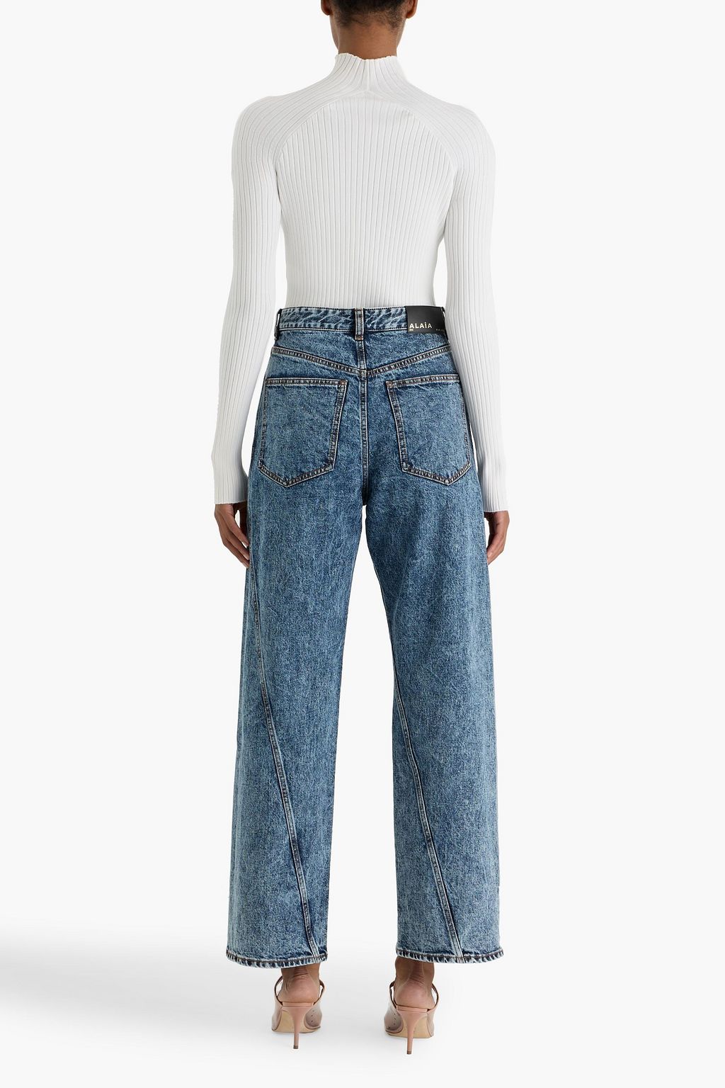 ALAÏA Rollkragenpullover aus einer gerippten Wollmischung