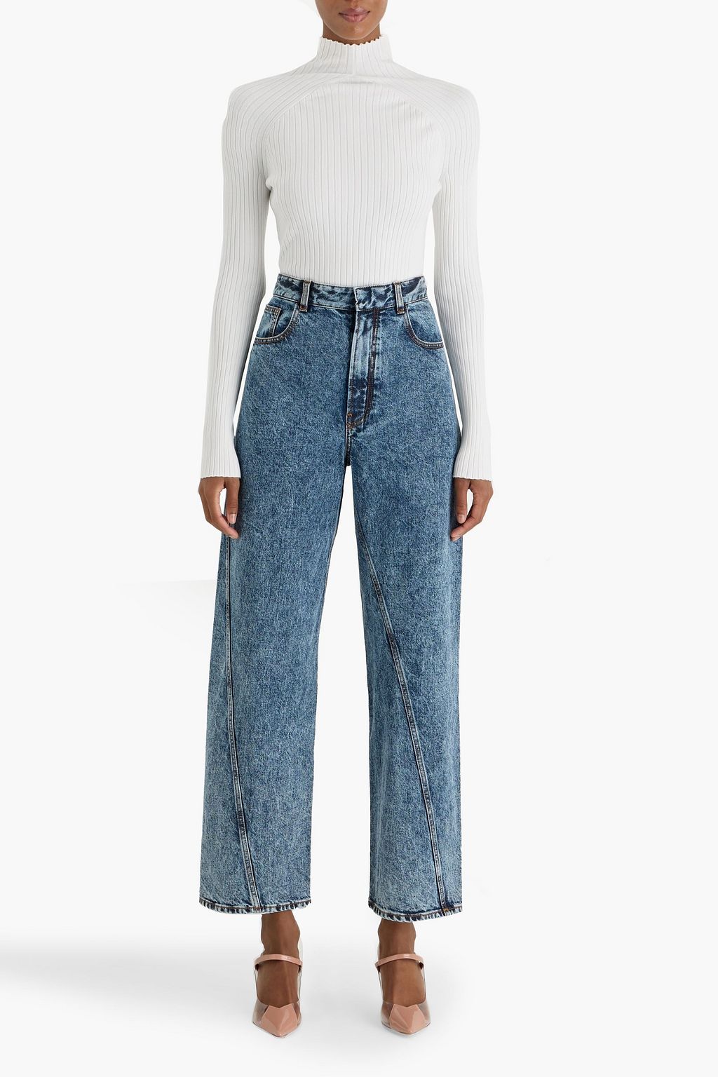 ALAÏA Rollkragenpullover aus einer gerippten Wollmischung