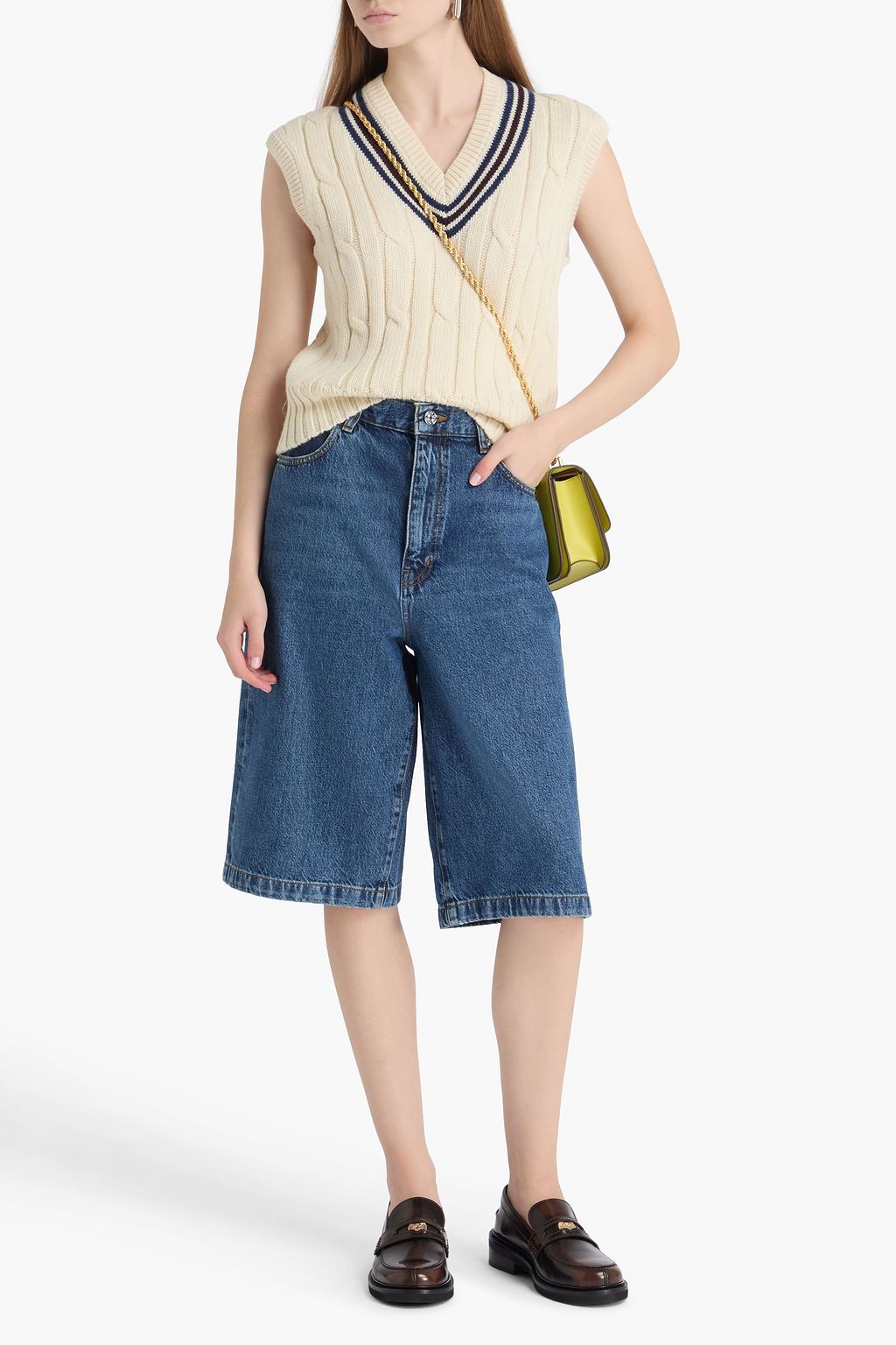 TORY BURCH Cable-knit wool vest