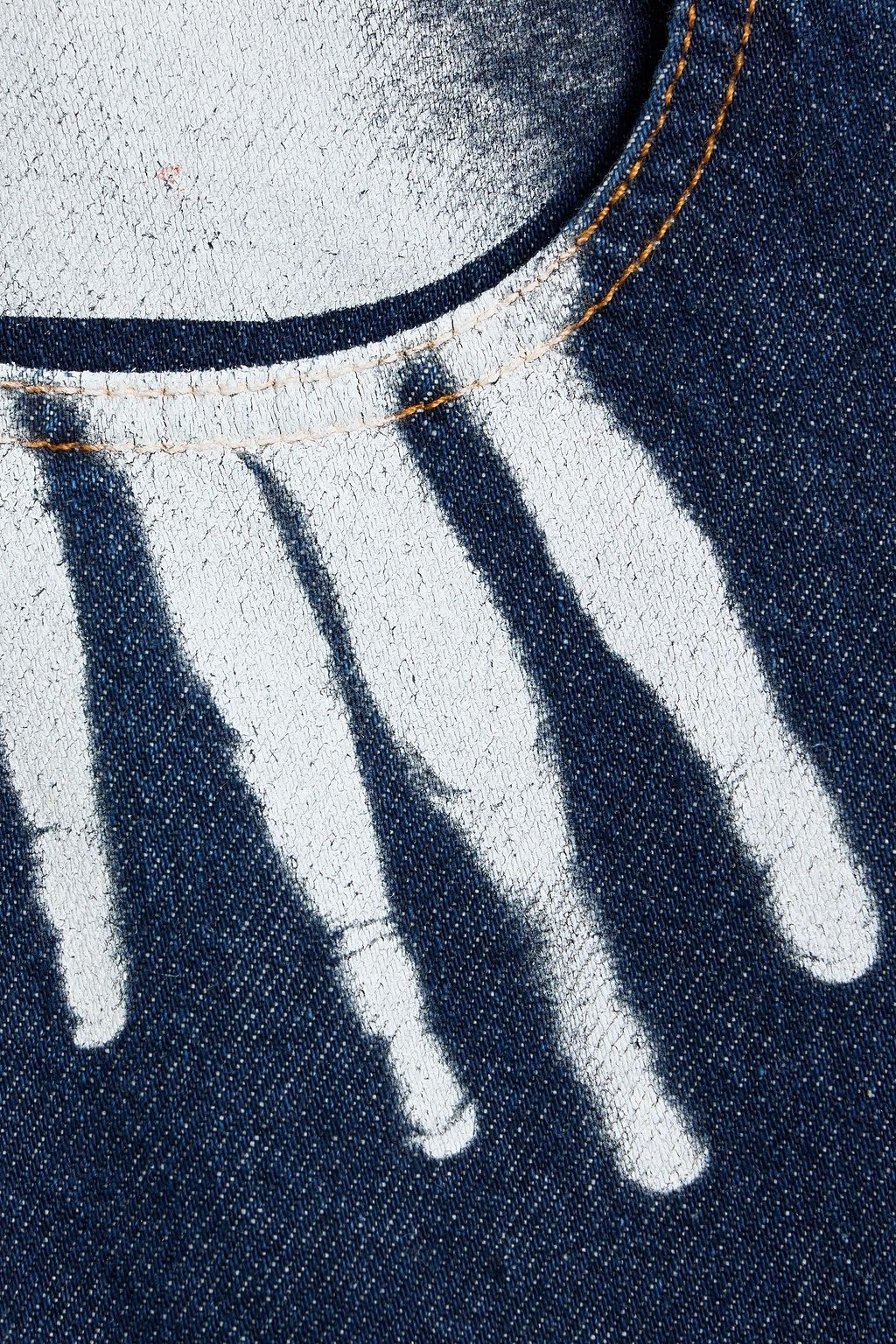 AREA Printed high-rise straight-leg jeans