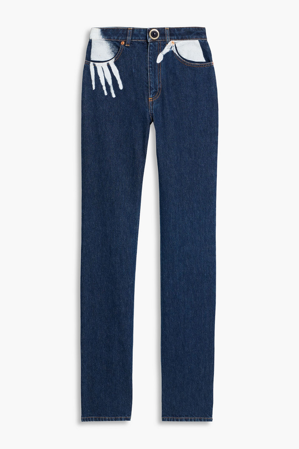 Area Printed High-rise Straight-leg Jeans In Blue