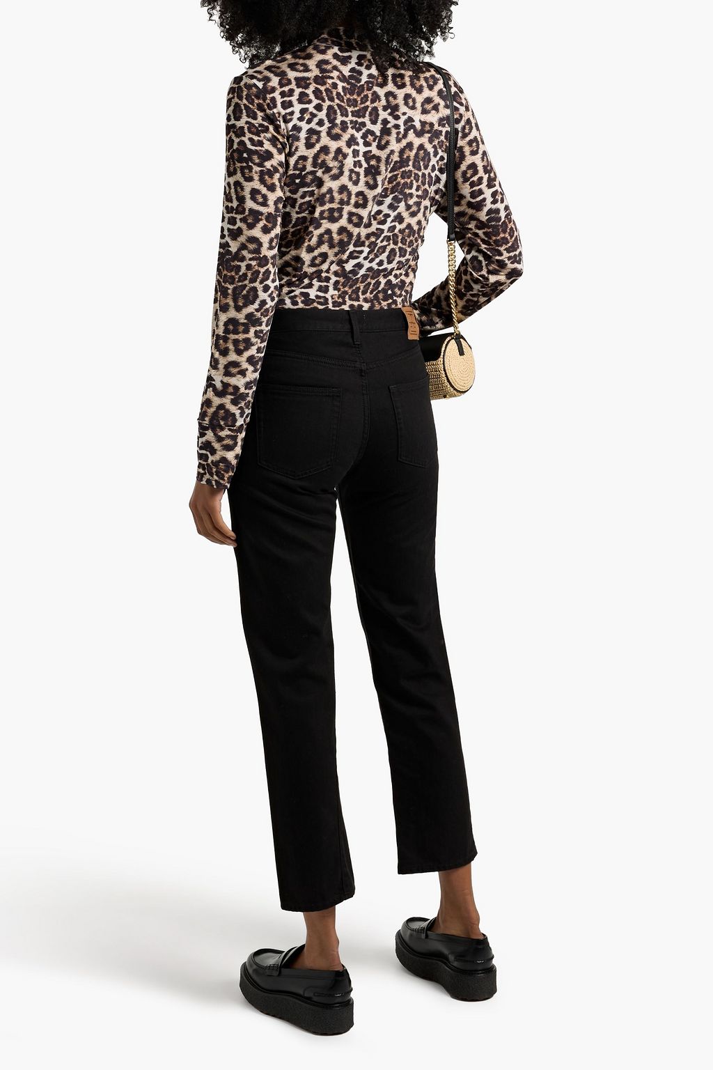 FARM RIO Ruched leopard-print stretch-jersey top