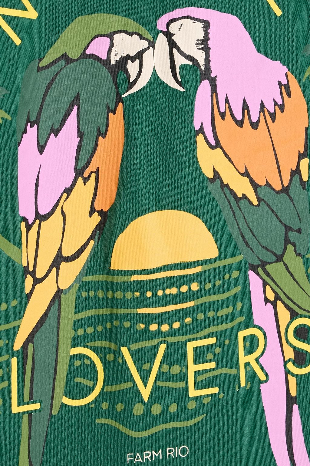 FARM RIO Printed cotton-jersey top