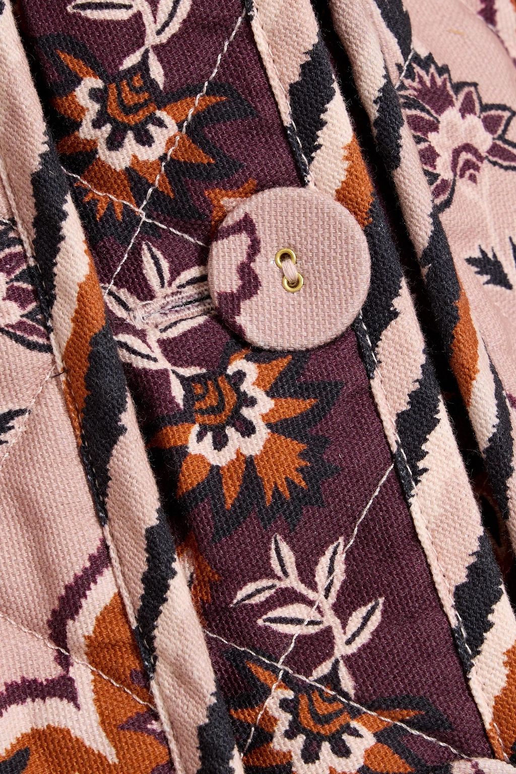 FARM RIO Quilted printed cotton-canvas jacket