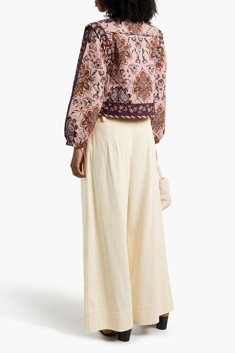 Farm Rio Cotton-corduroy Wide-leg Pants In Neutral