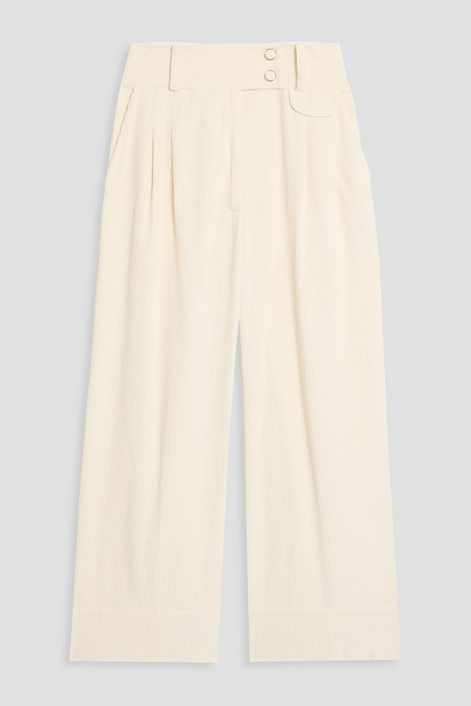 Farm Rio Cotton-corduroy Wide-leg Pants In Neutral