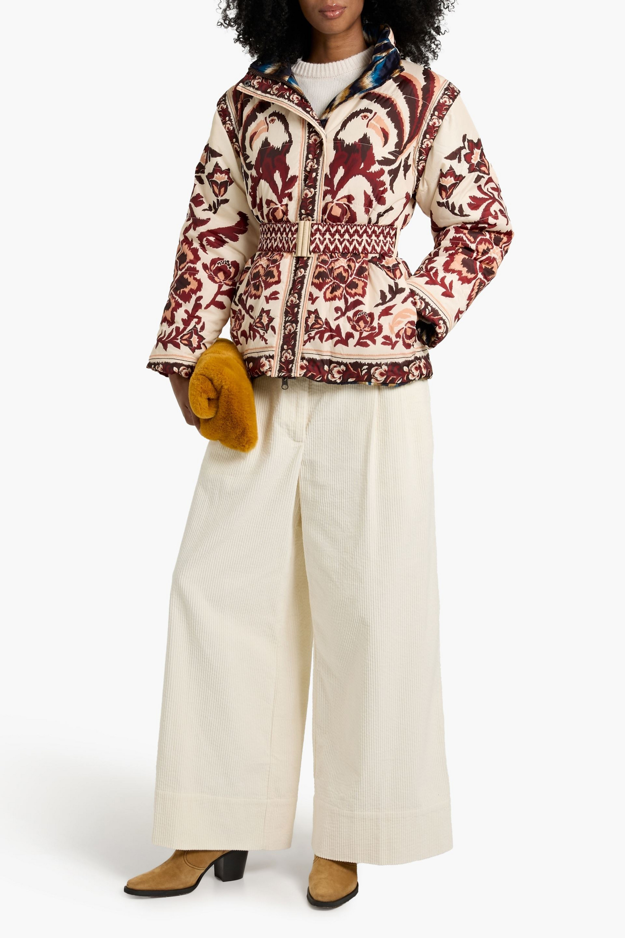 FARM Rio Reversible belted printed shell jacket
