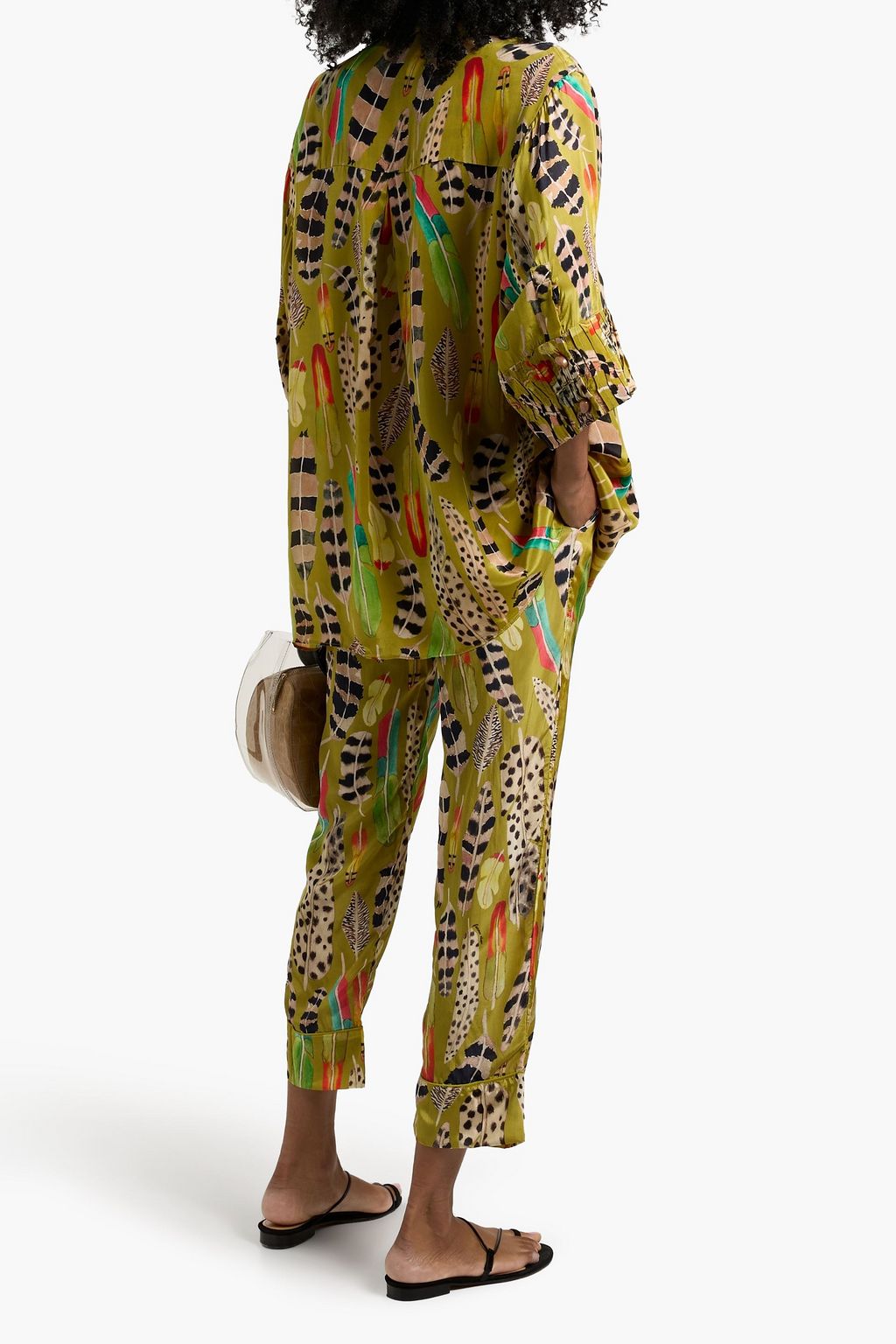 FARM RIO Printed satin blouse
