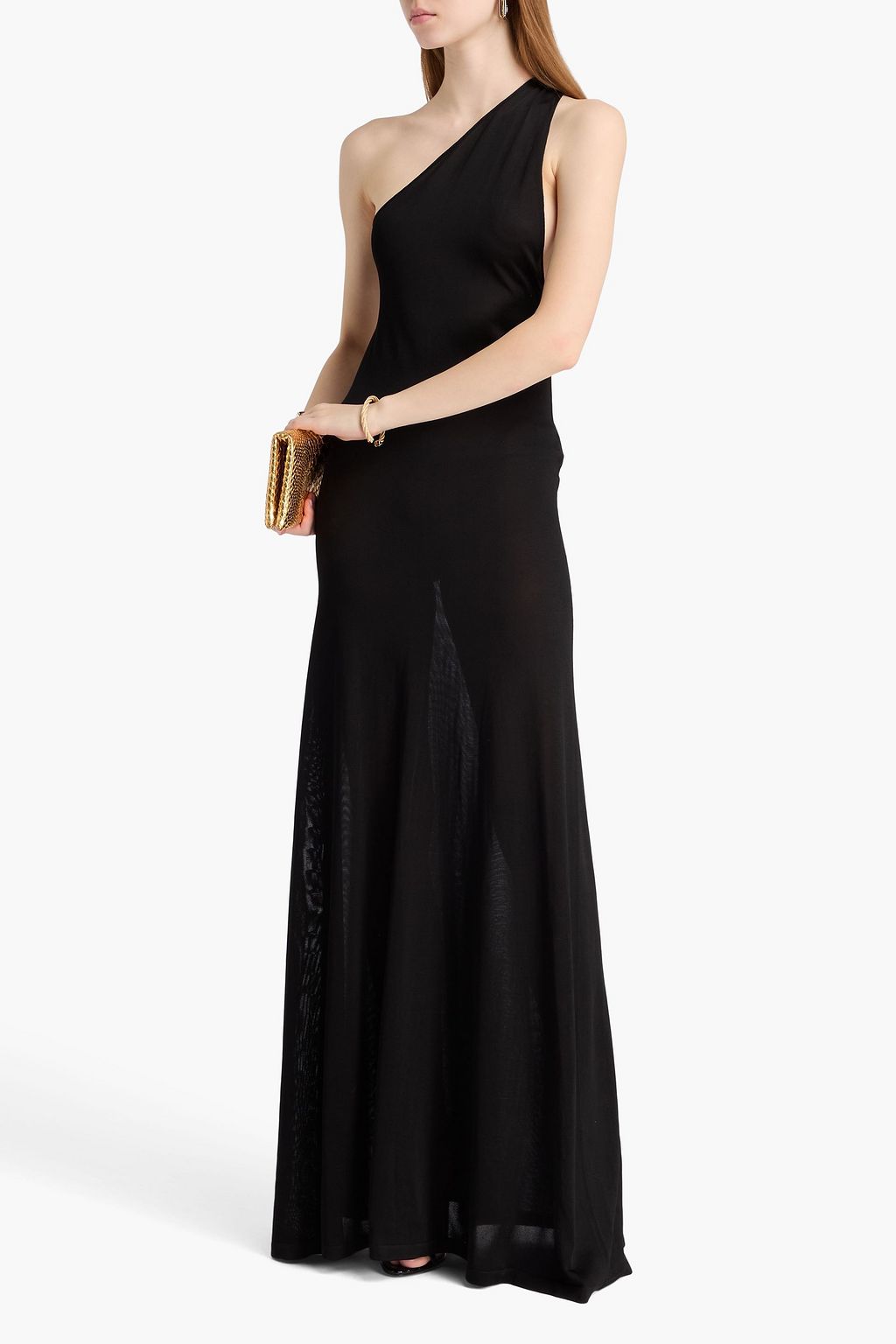 TOM FORD One-shoulder knitted gown