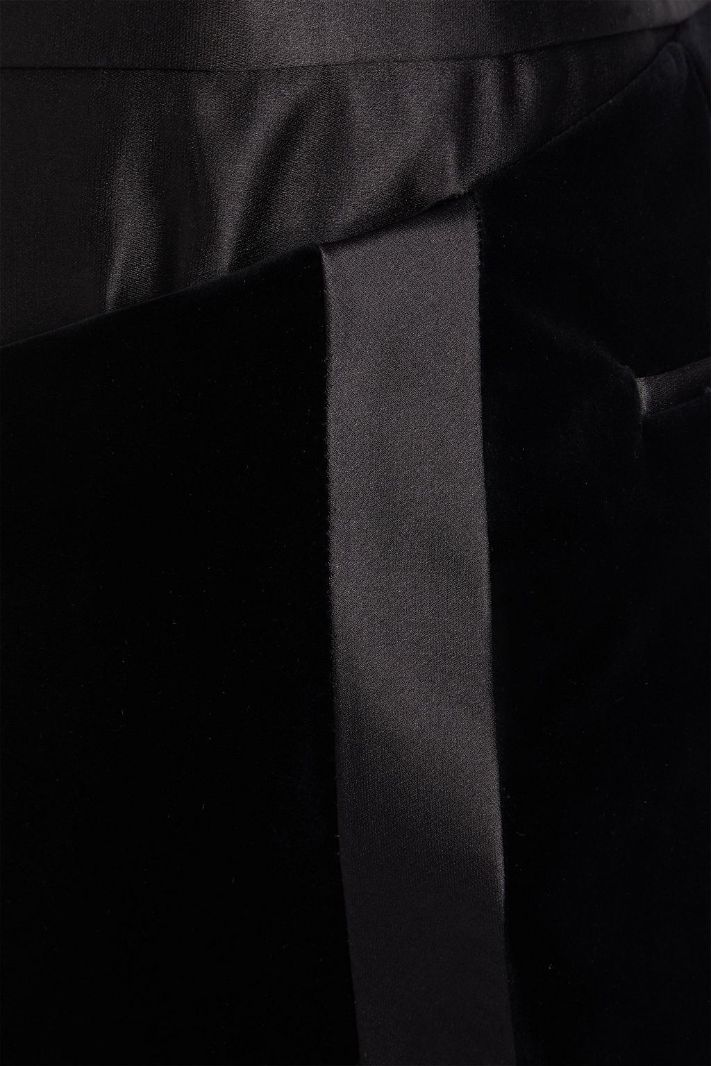 TOM FORD Satin-trimmed cotton-velvet flared pants