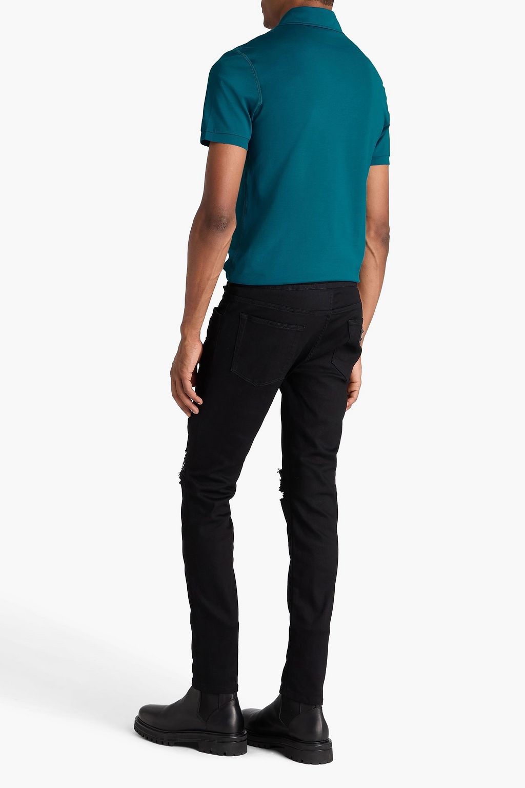 DOLCE&GABBANA Embroidered cotton-jersey polo shirt