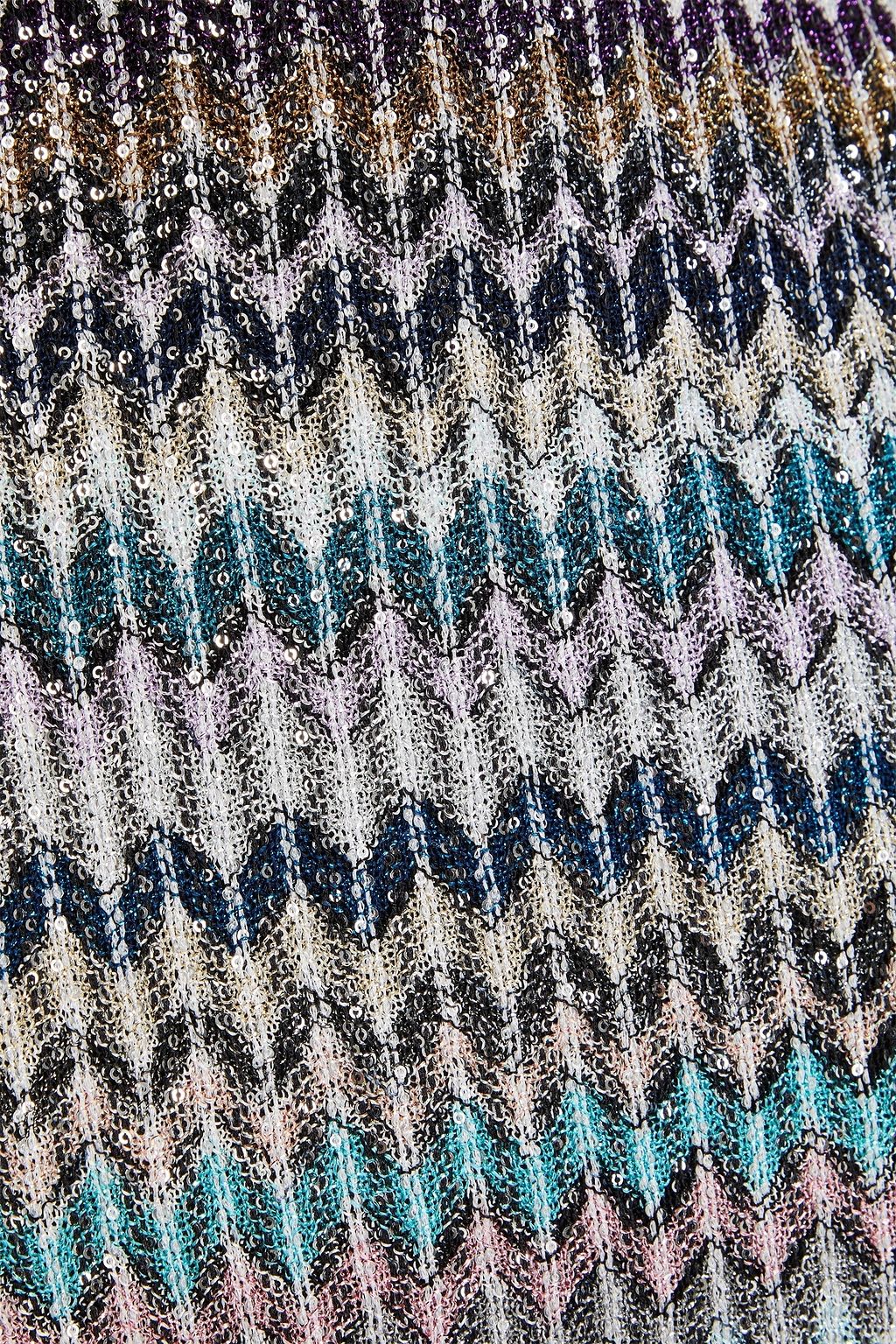MISSONI تنورة قصيرة بحبكة كروشيه بلون معدني