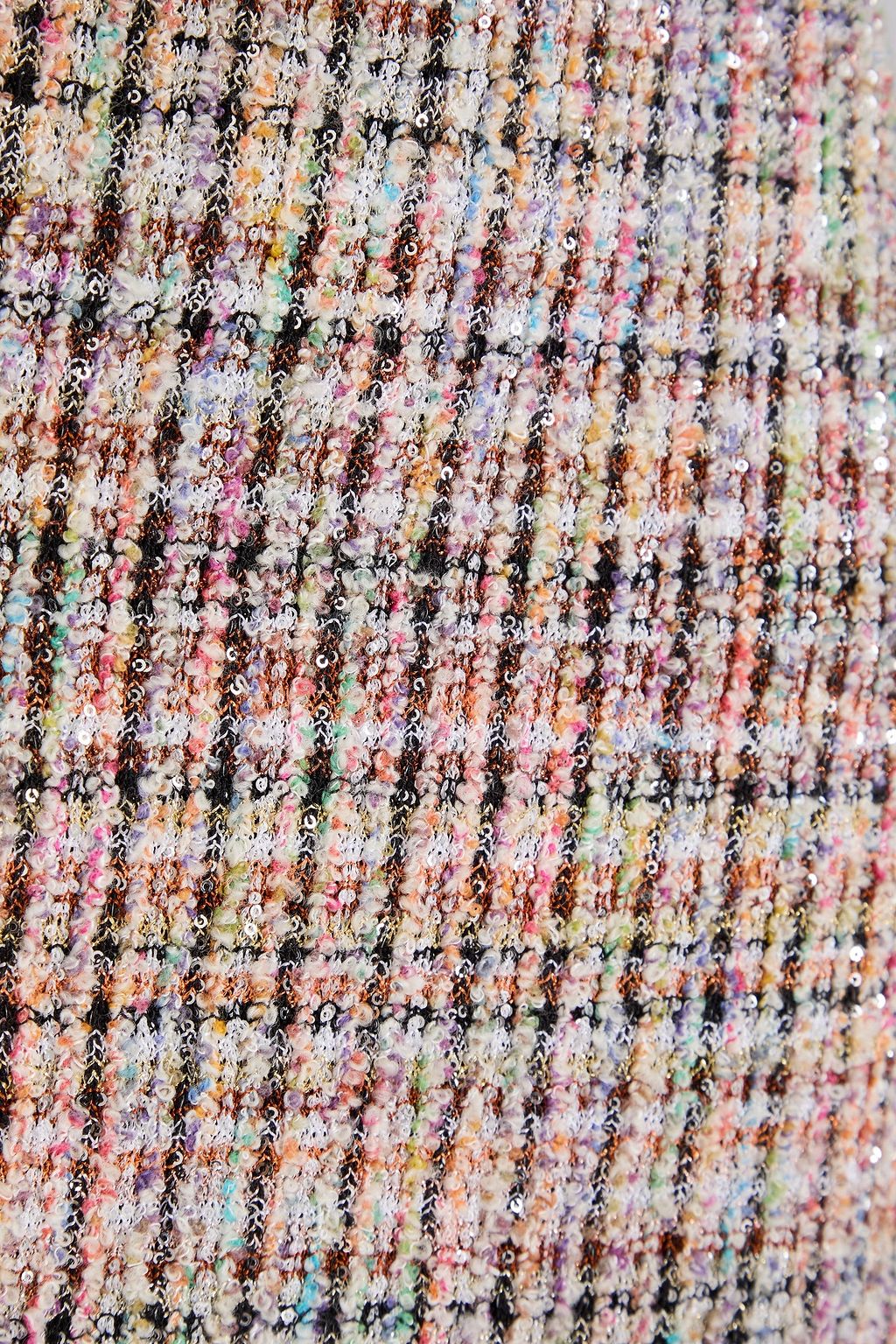 MISSONI تنورة قصيرة بحبكة بوكليه مزينة بأقراص برّاقة