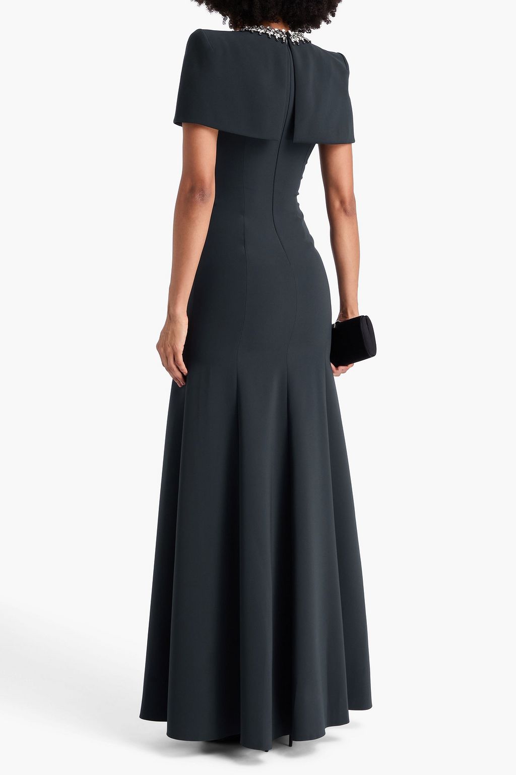 JENNY PACKHAM Crystal-embellished crepe gown