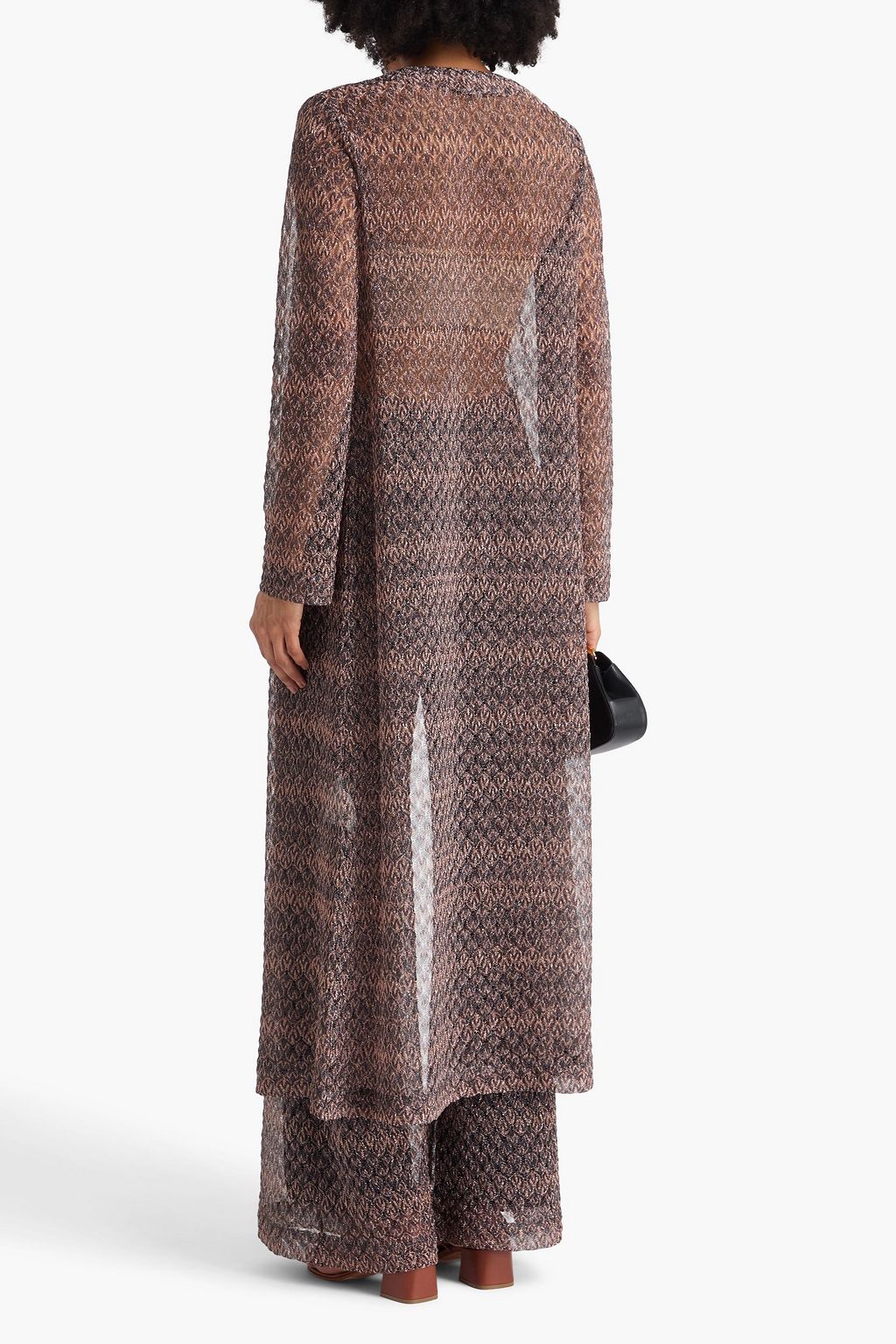 MISSONI كارديغان بحبكة كروشيه بلون معدني