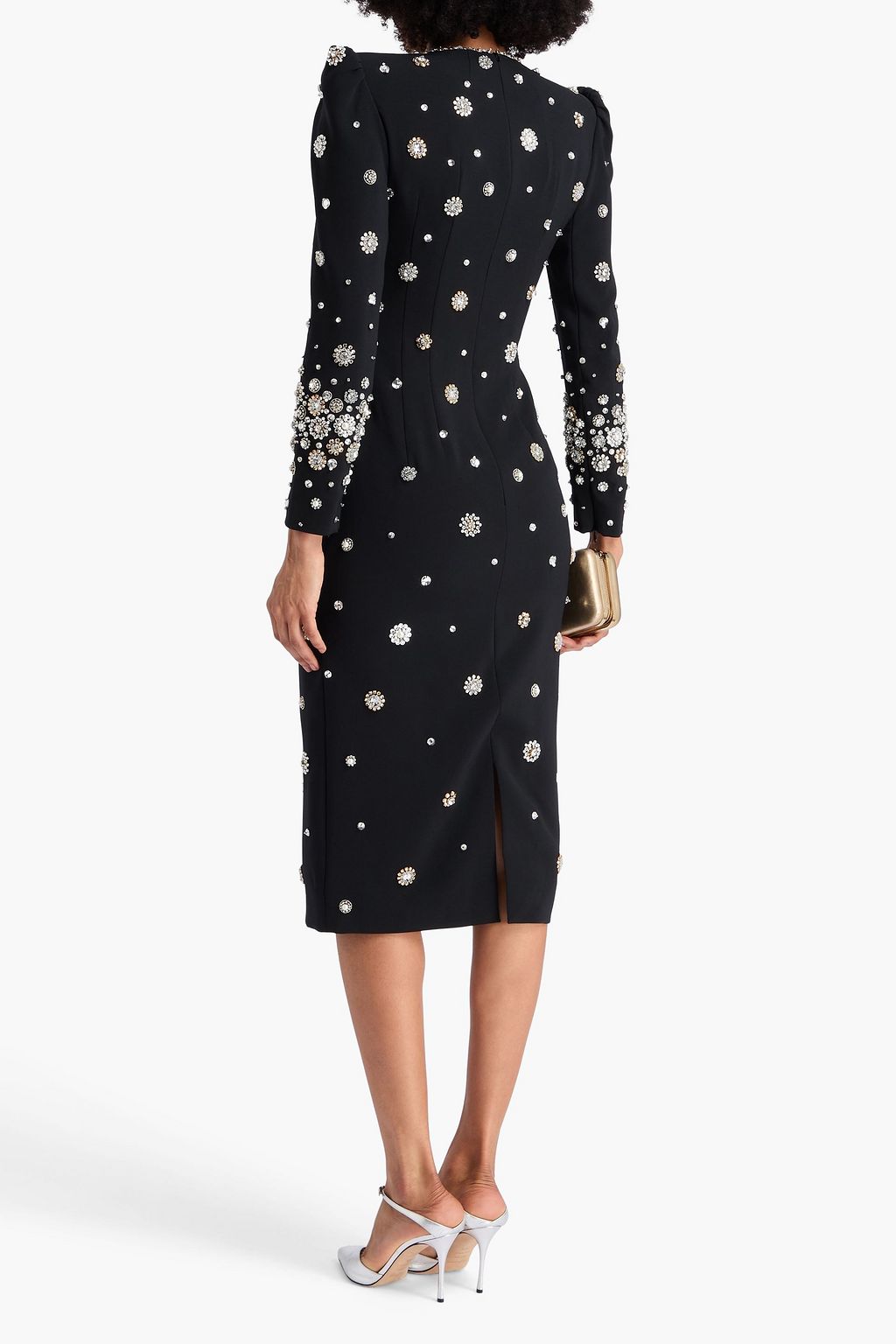 JENNY PACKHAM Embellished crepe midi dress