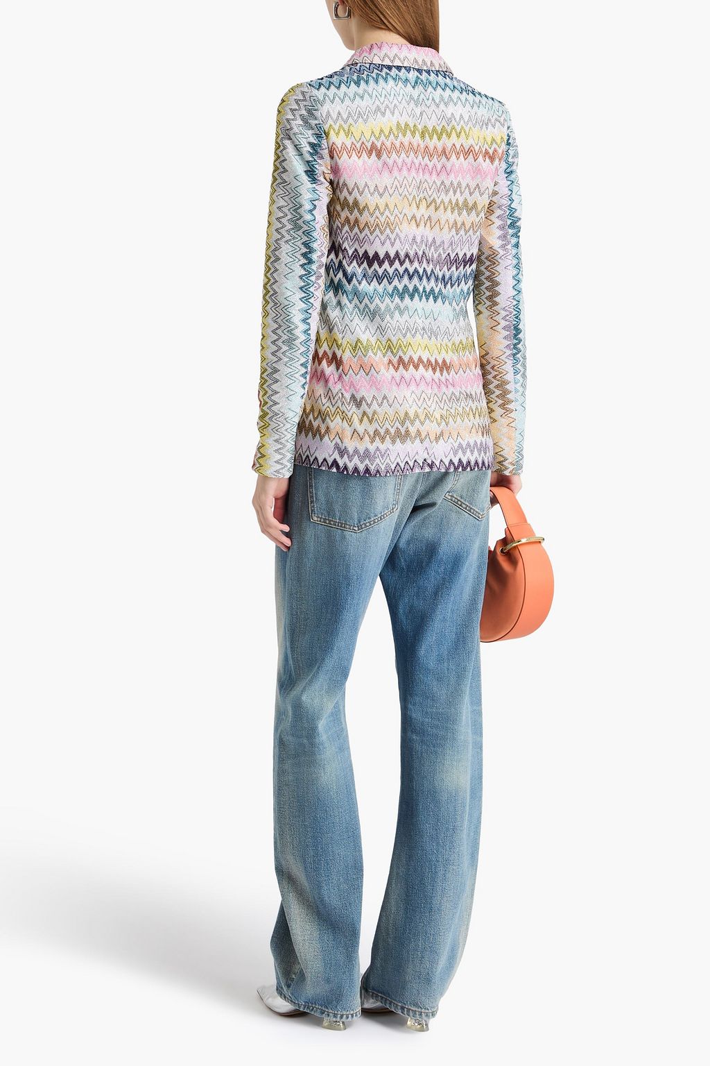 MISSONI بليزر من نسيج بحبكة كروشيه بلون ميتاليك