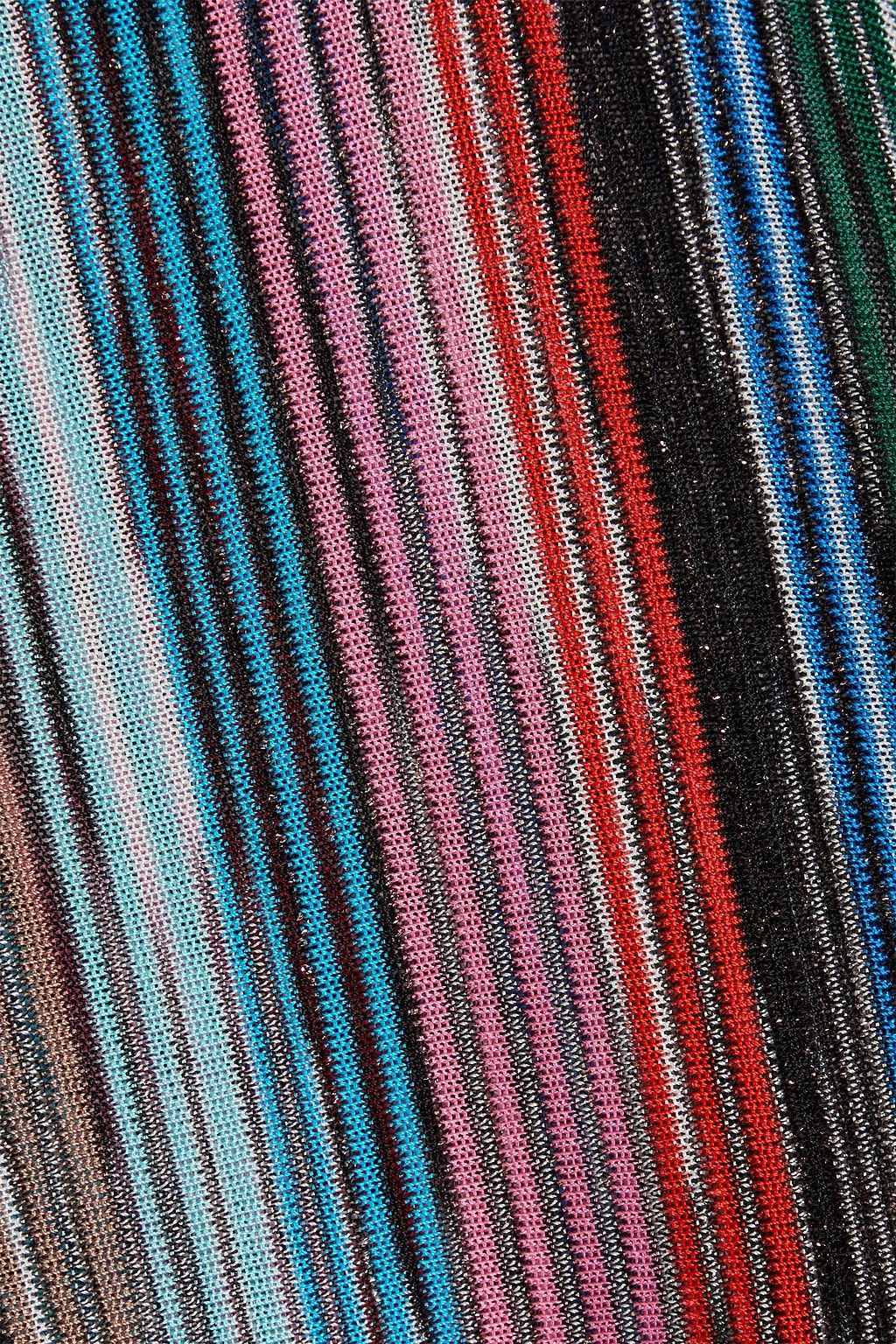 MISSONI かぎ針編みニット シャツ メタリック ストライプ