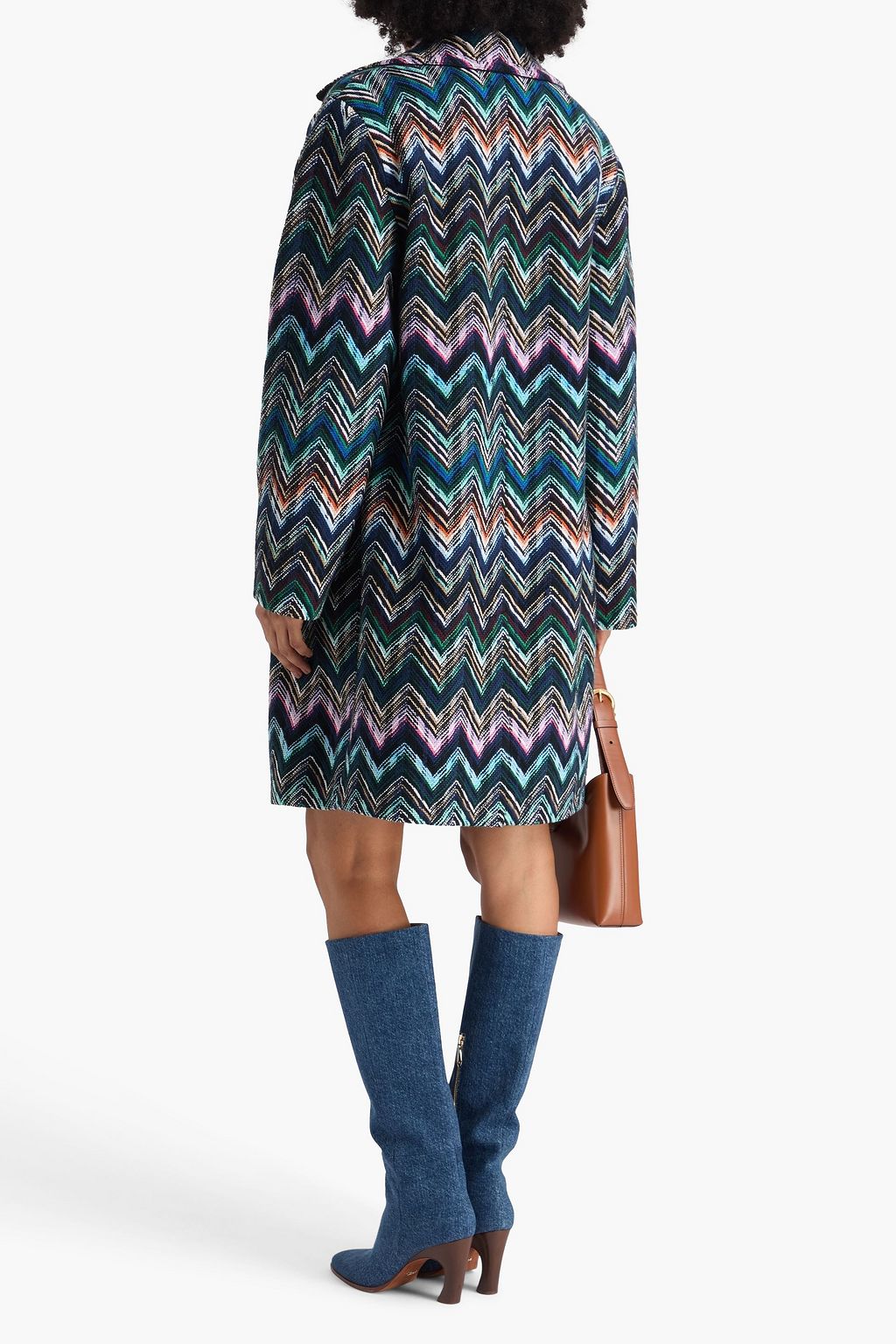 MISSONI معطف من مزيج القطن والصوف المحبوك بنمط كروشيه
