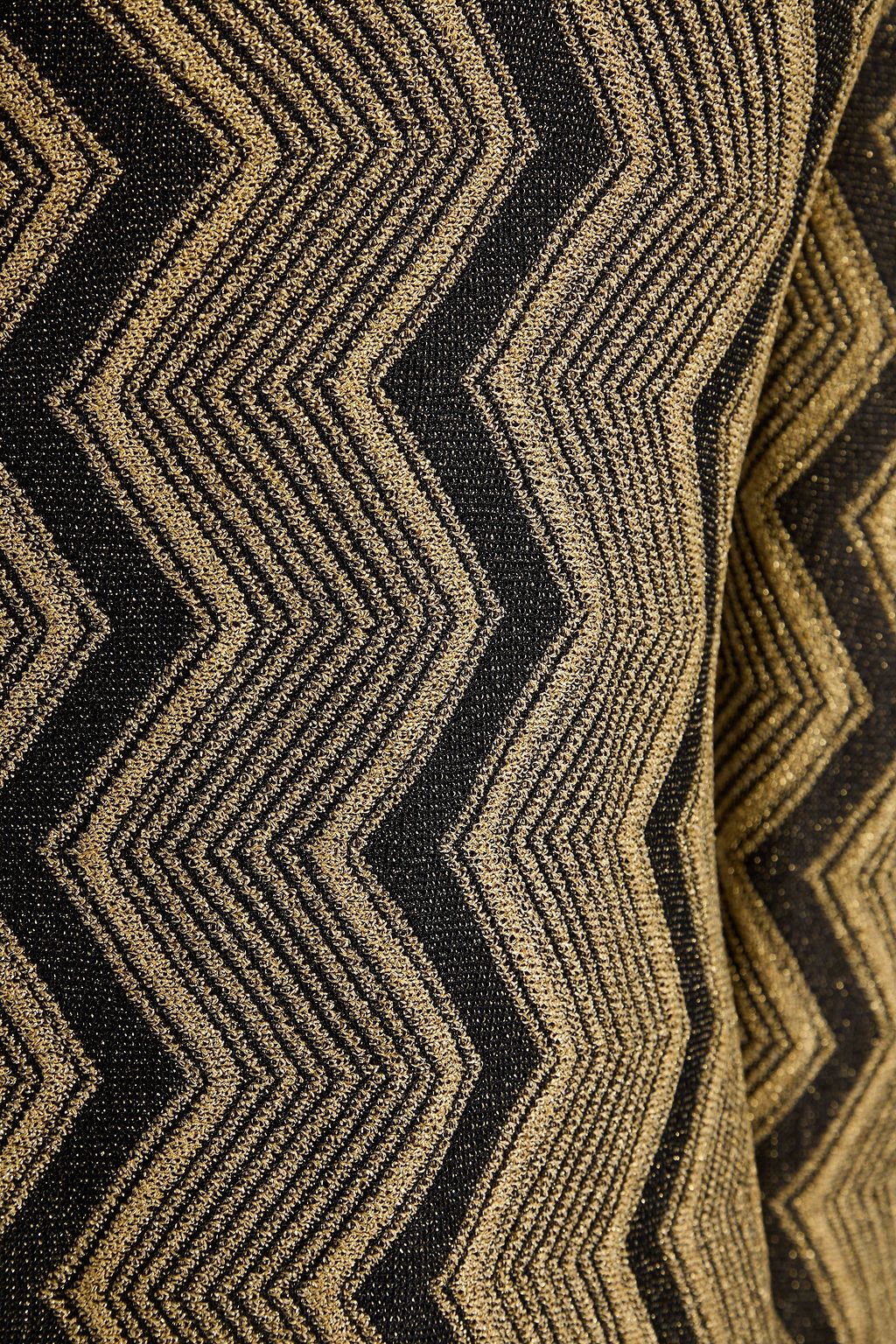 MISSONI فستان قصير بحبكة كروشيه بلون ميتاليك
