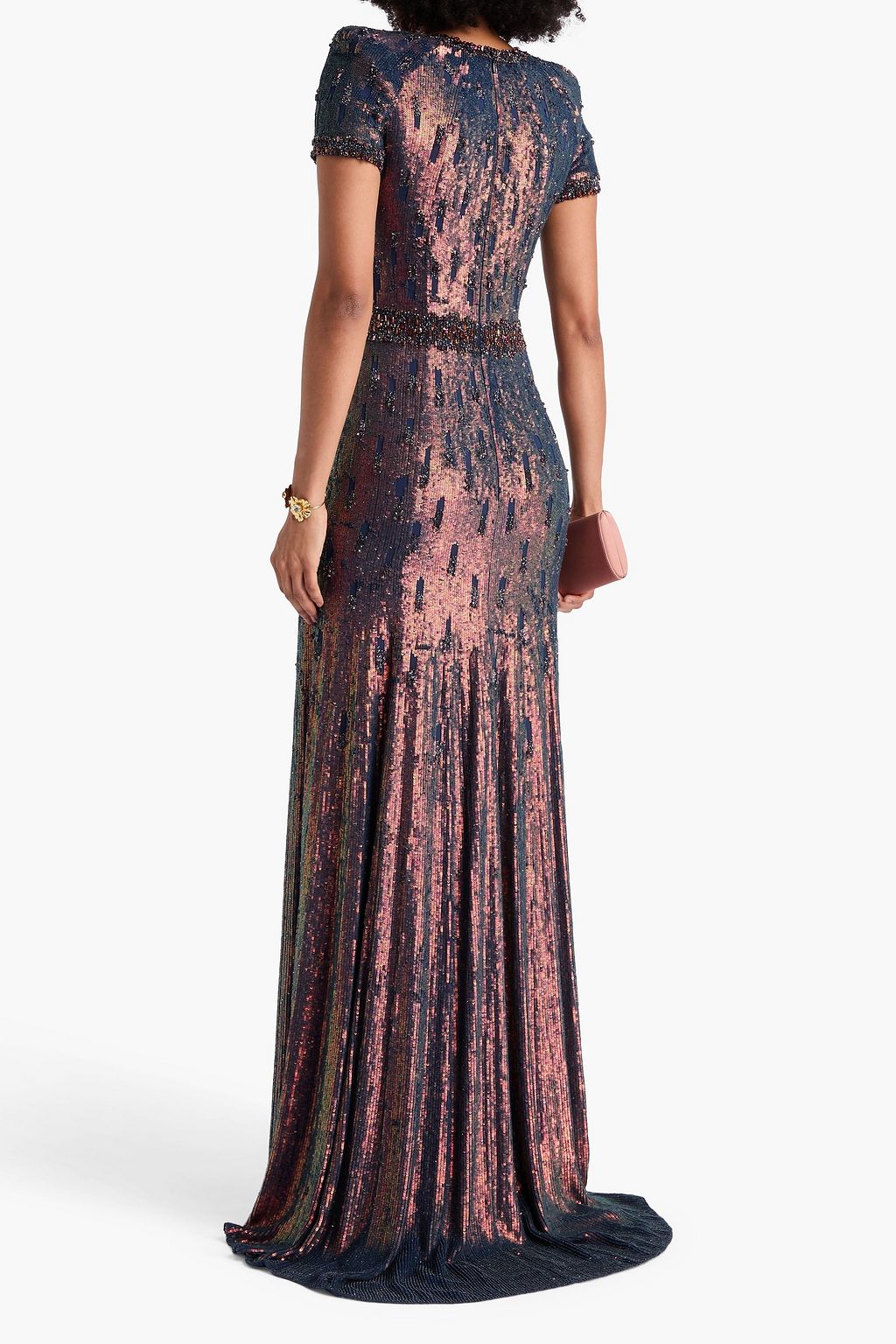 JENNY PACKHAM Iridescent embellished georgette gown