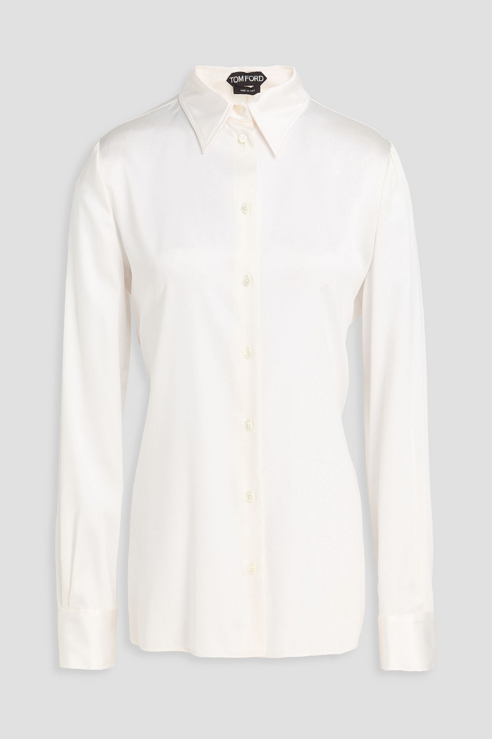 tom ford - stretch-silk satin shirt - white - it 48