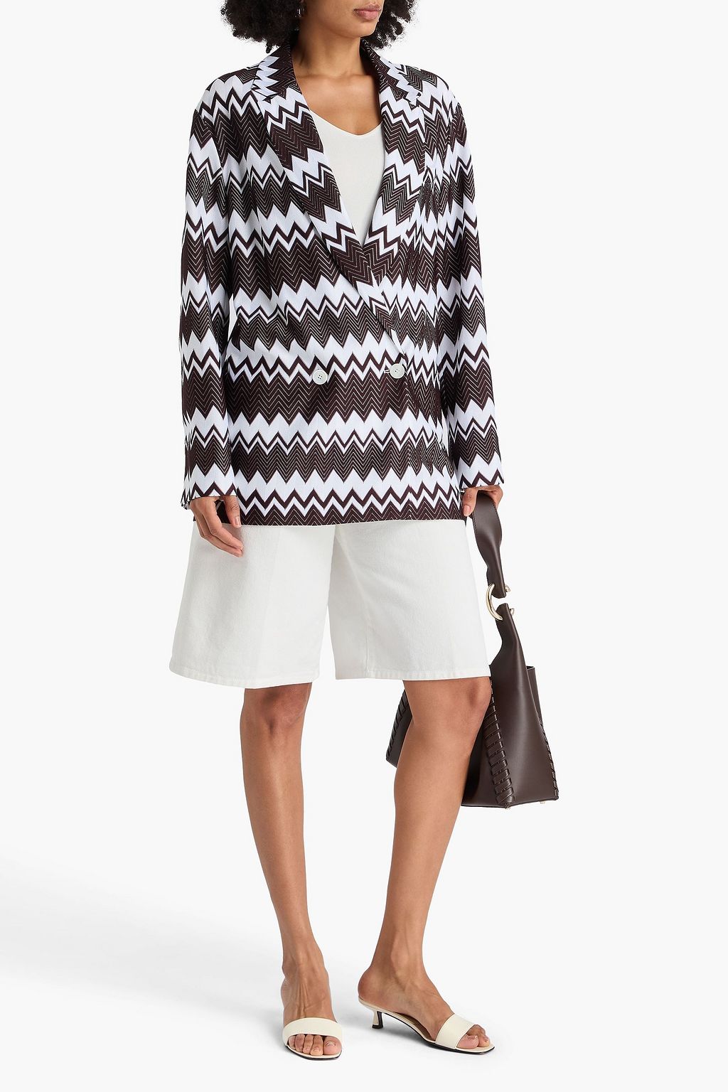 MISSONI بليزر بحبكة كروشيه بصفين من الأزرار