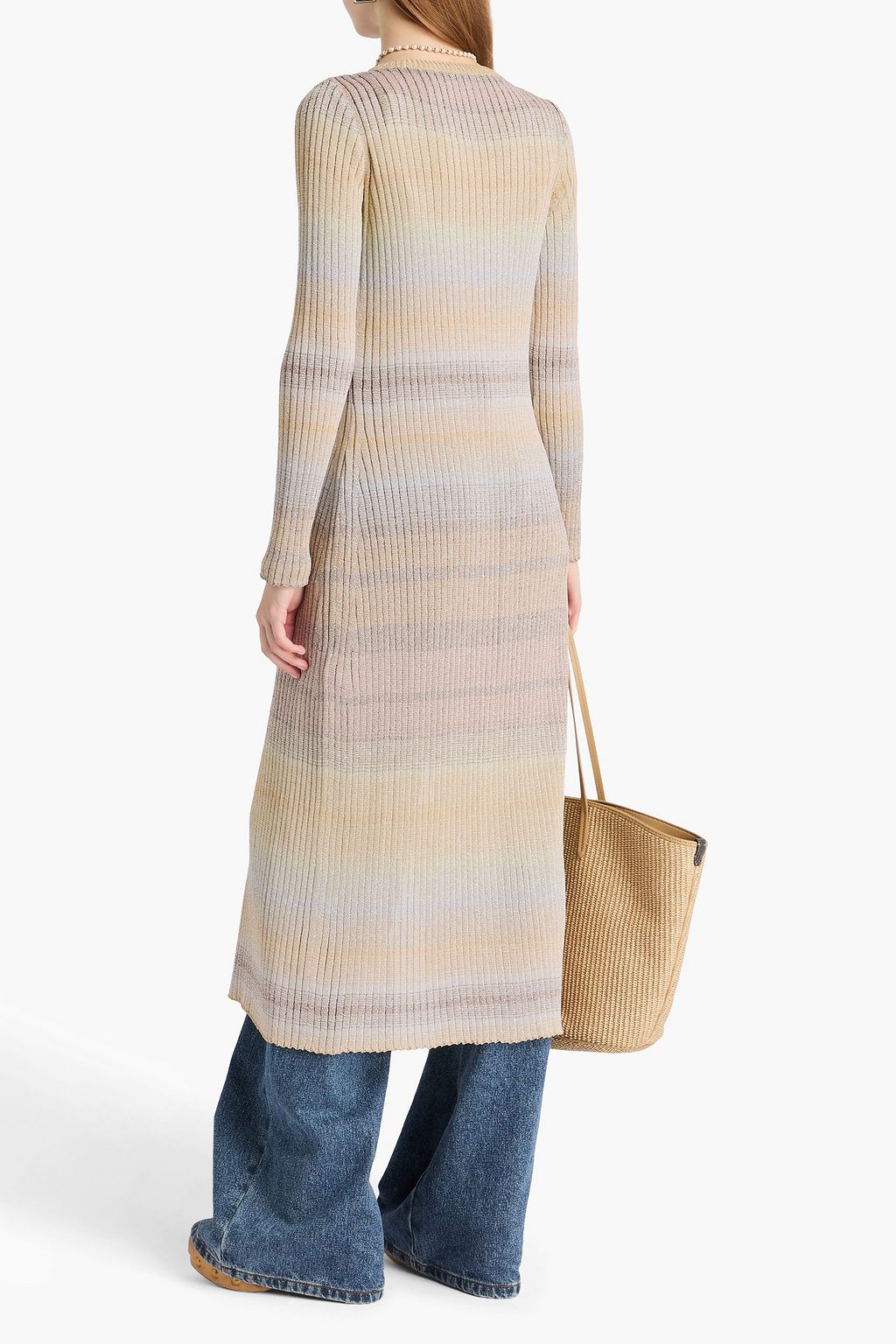 MISSONI Space-dyed metallic ribbed-knit cardigan