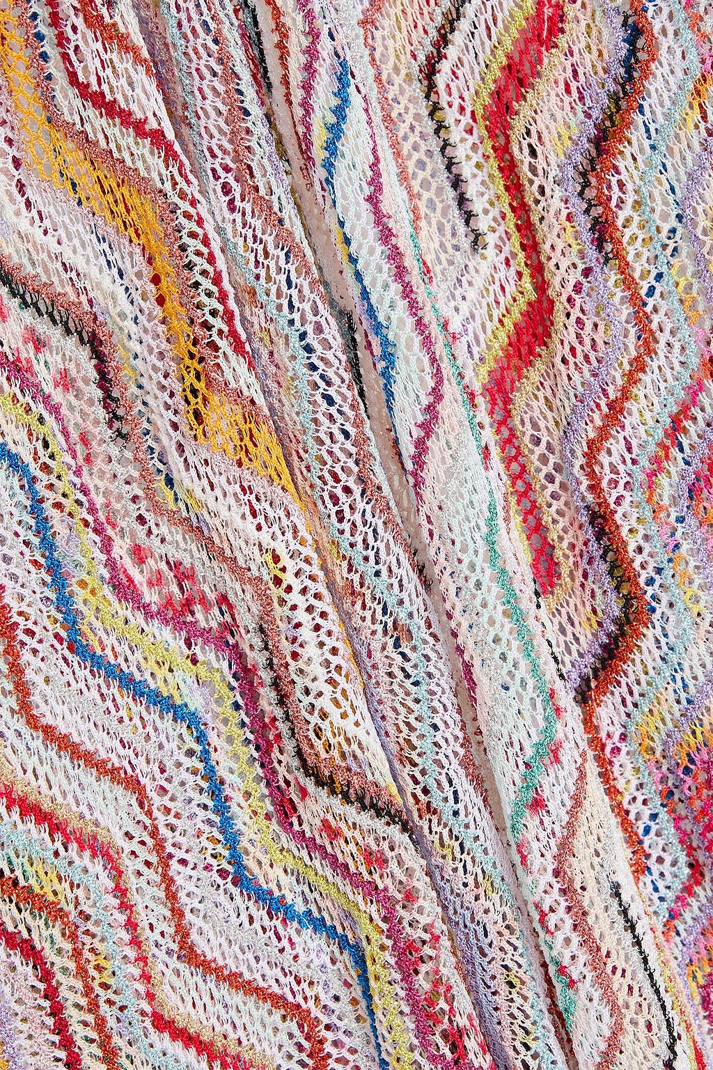 MISSONI رداء بحر من نسيج بحبكة كروشيه بلون معدني