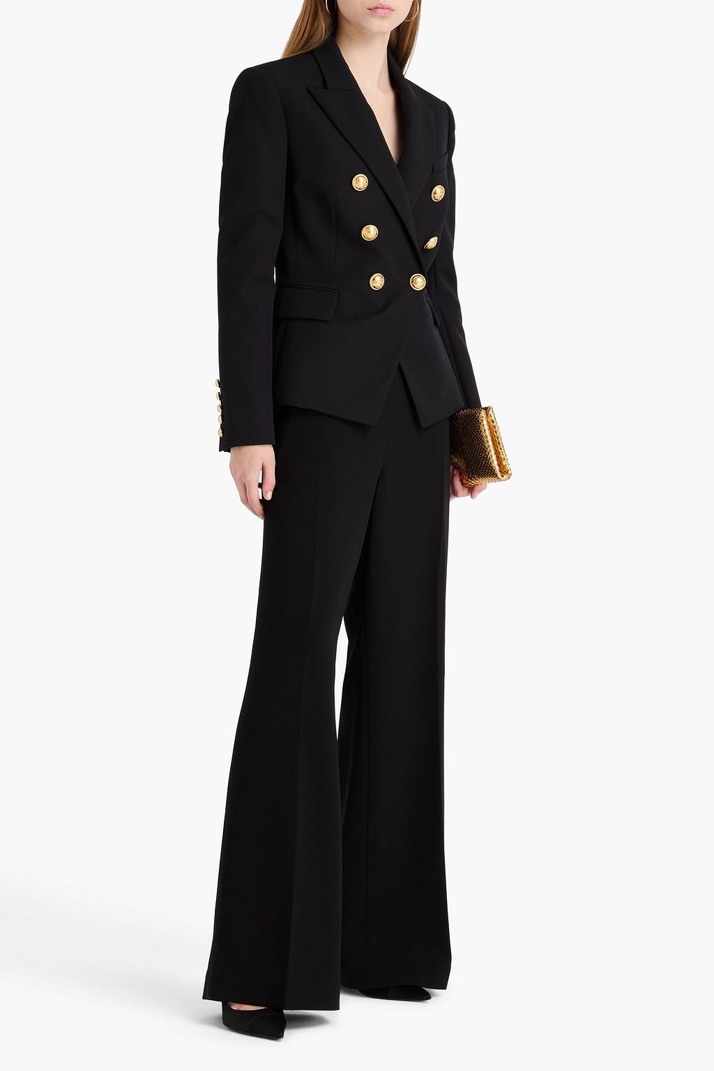 BALMAIN Doppelreihiger Blazer aus Grain de Poudre aus Wolle