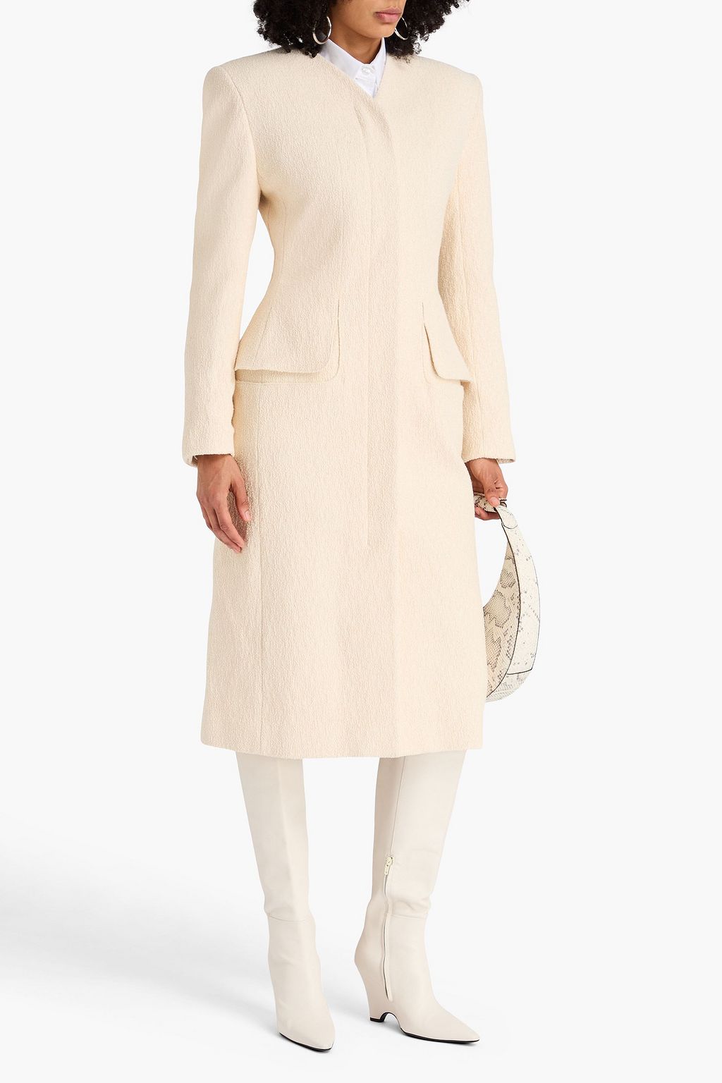 JACQUEMUS Cotton-blend bouclé-tweed midi dress