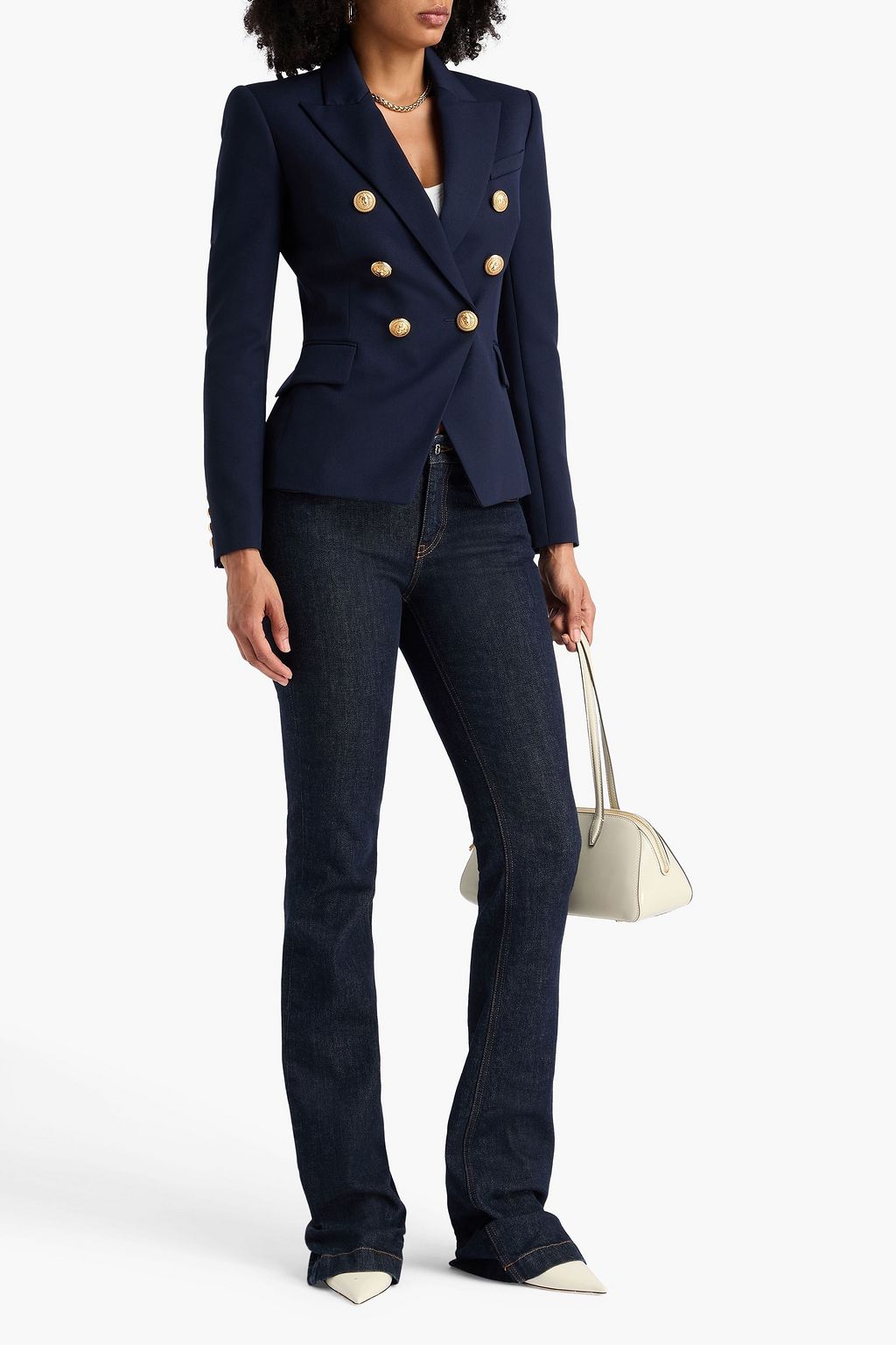 BALMAIN Doppelreihiger Blazer aus Woll-Twill