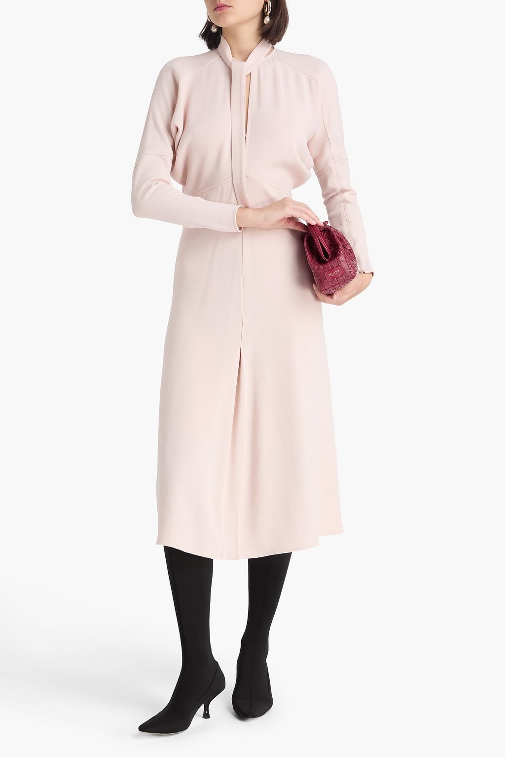 VICTORIA BECKHAM クレープ ミディワンピース カットアウト