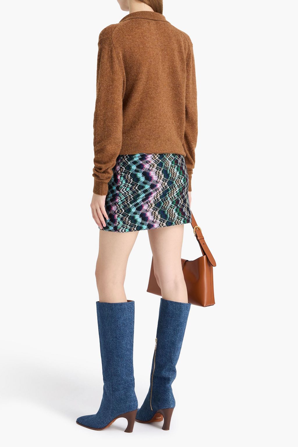 MISSONI تنورة قصيرة من الصوف ومزيج القطن