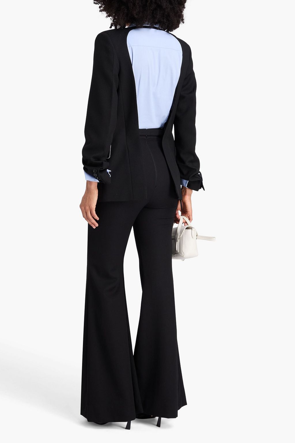 VICTORIA BECKHAM Cutout belted grain de poudre blazer