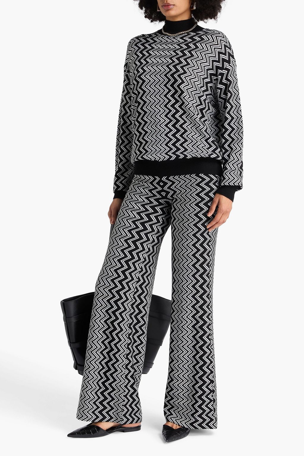 MISSONI かぎ針編みニット ウール混 タートルネックセーター