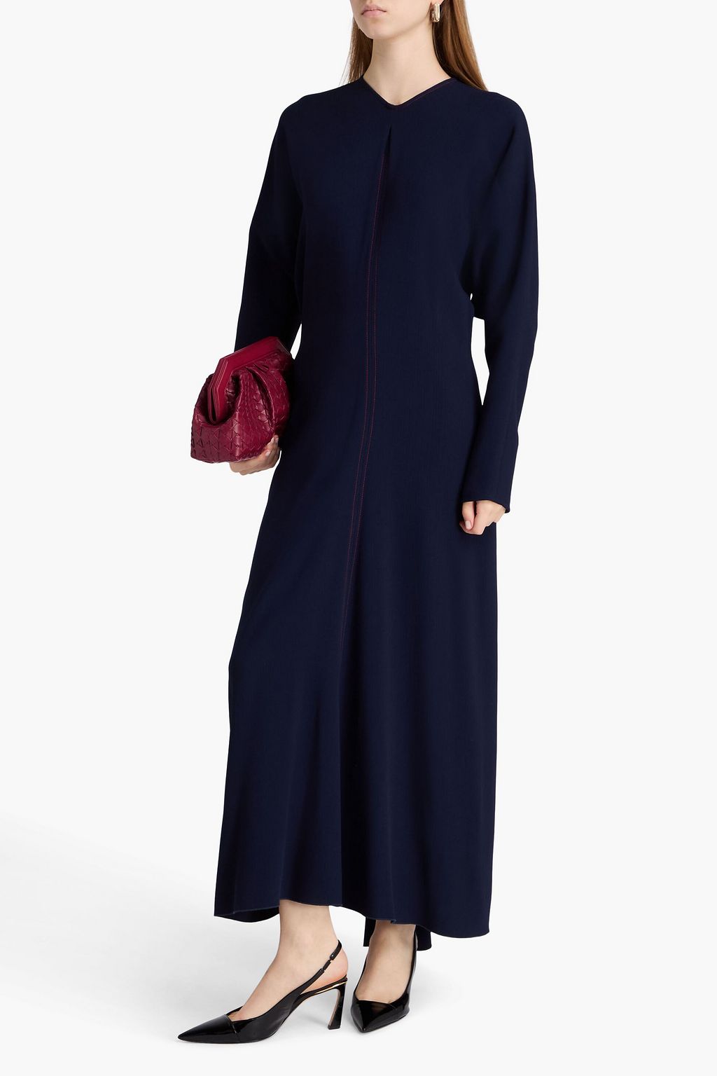 VICTORIA BECKHAM クレープ マキシワンピース プリーツ入り