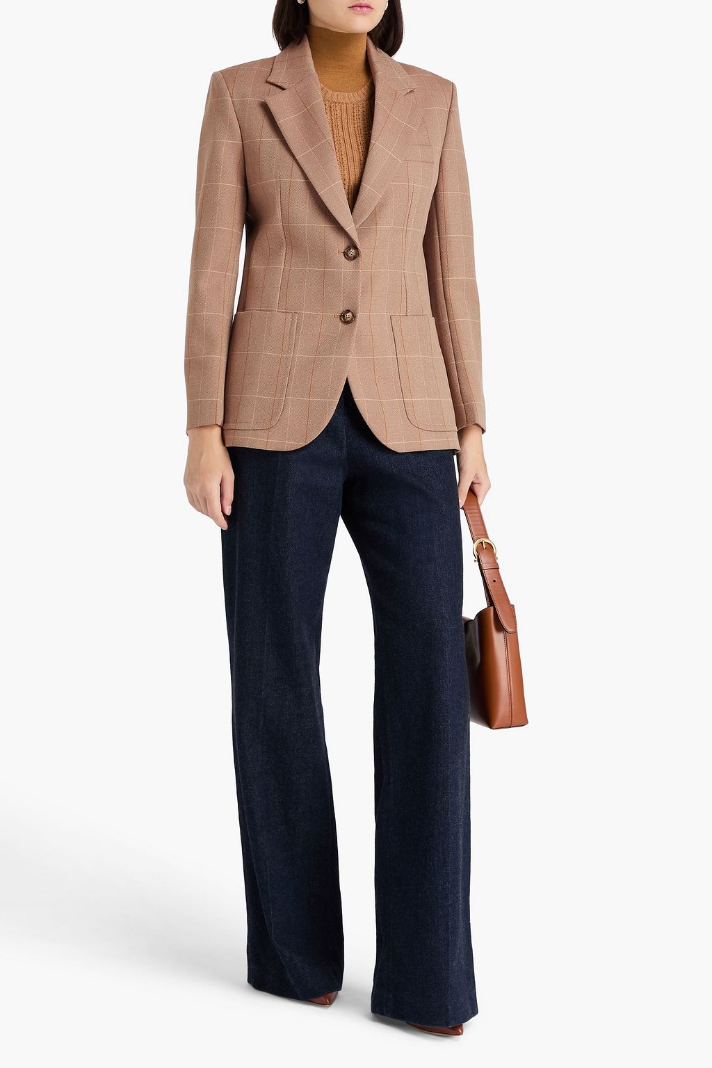 VICTORIA BECKHAM Checked wool blazer