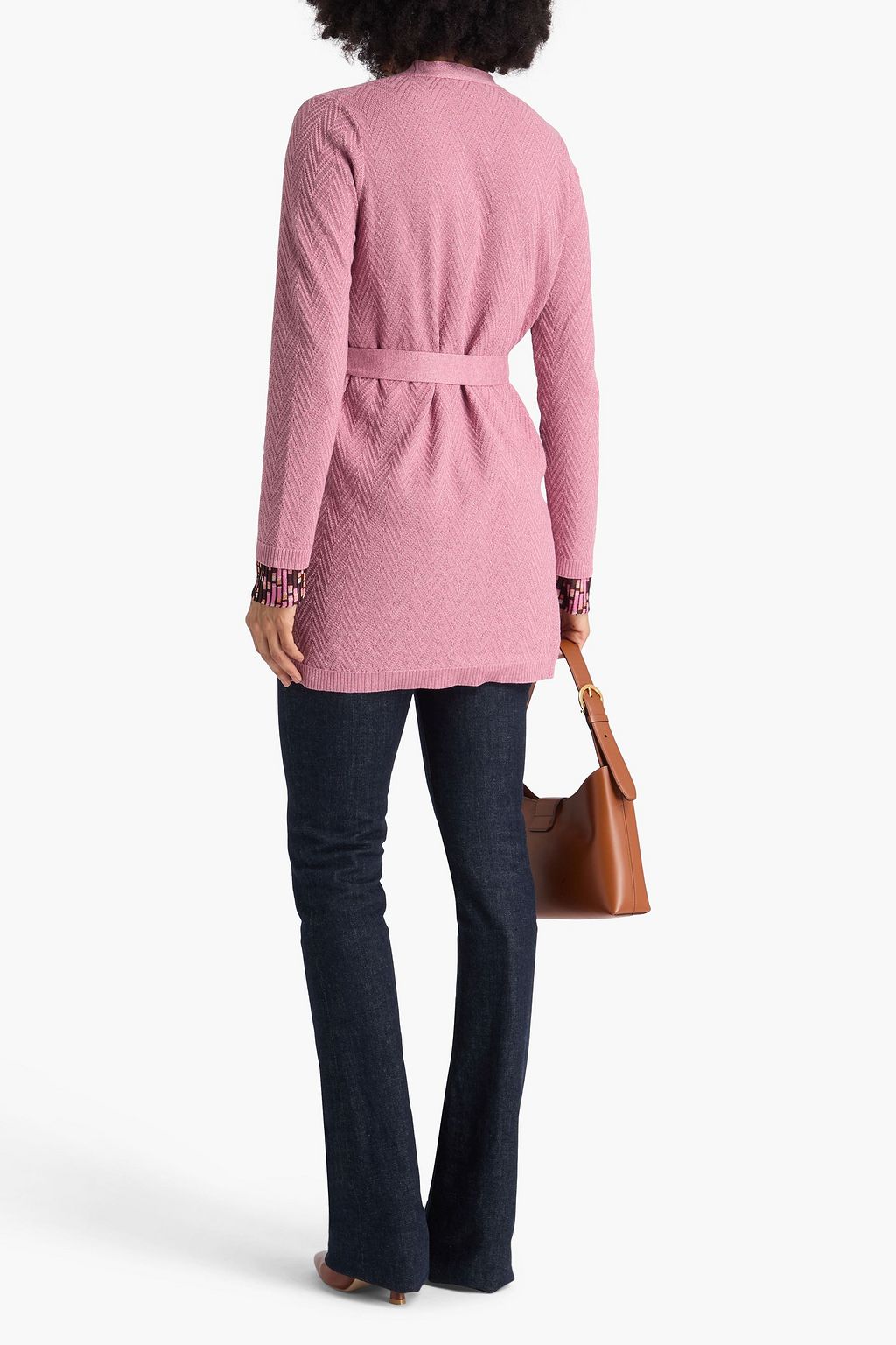 MISSONI كارديغان بحبكة كروشيه بلون معدني