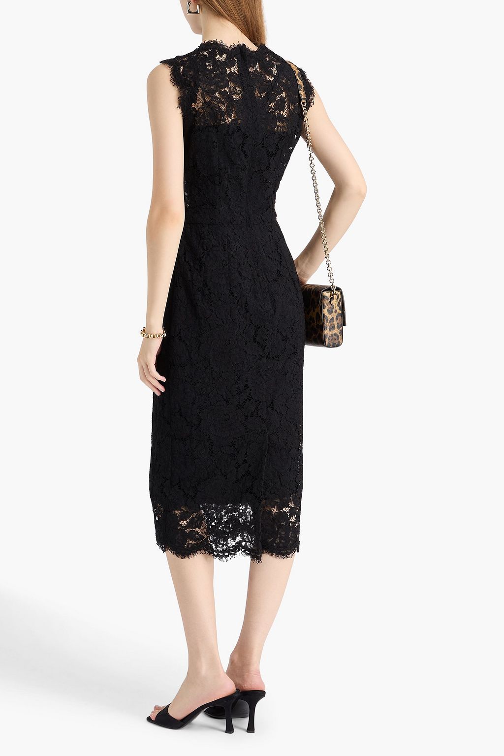 DOLCE&GABBANA コードレース ミディワンピース