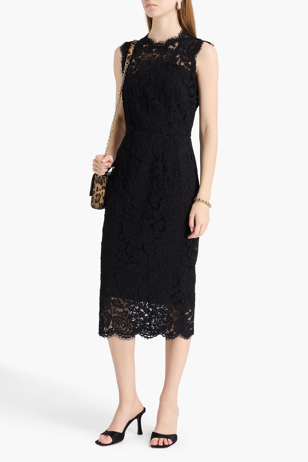 DOLCE&GABBANA コードレース ミディワンピース