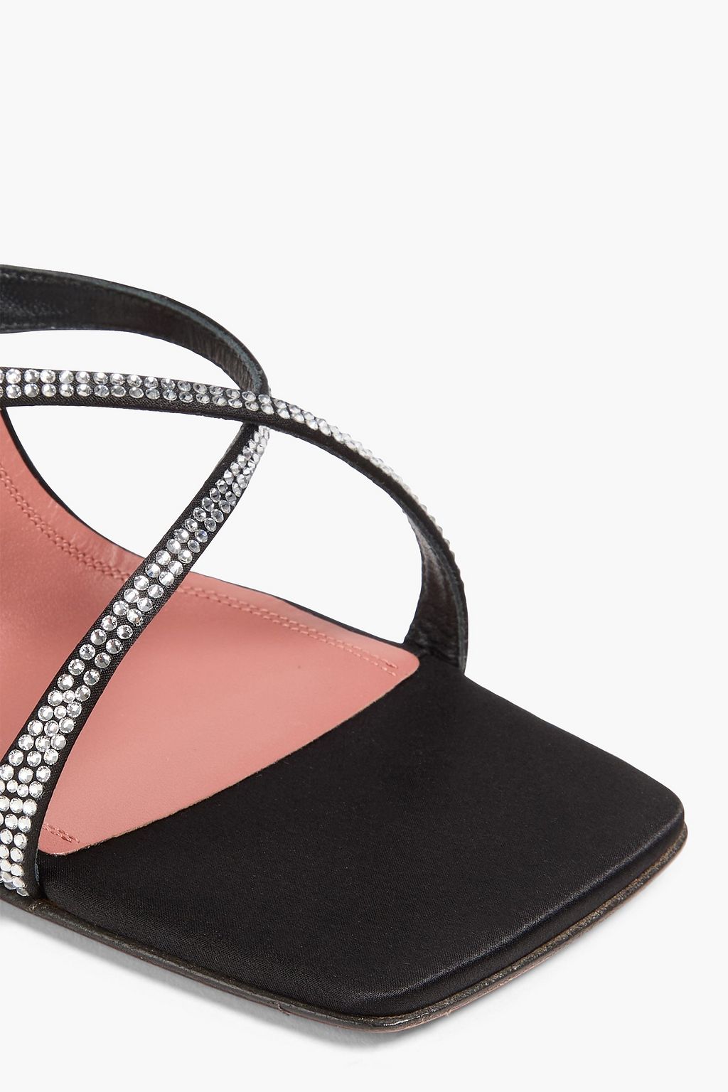 AMINA MUADDI Adriana crystal-embellished satin mules