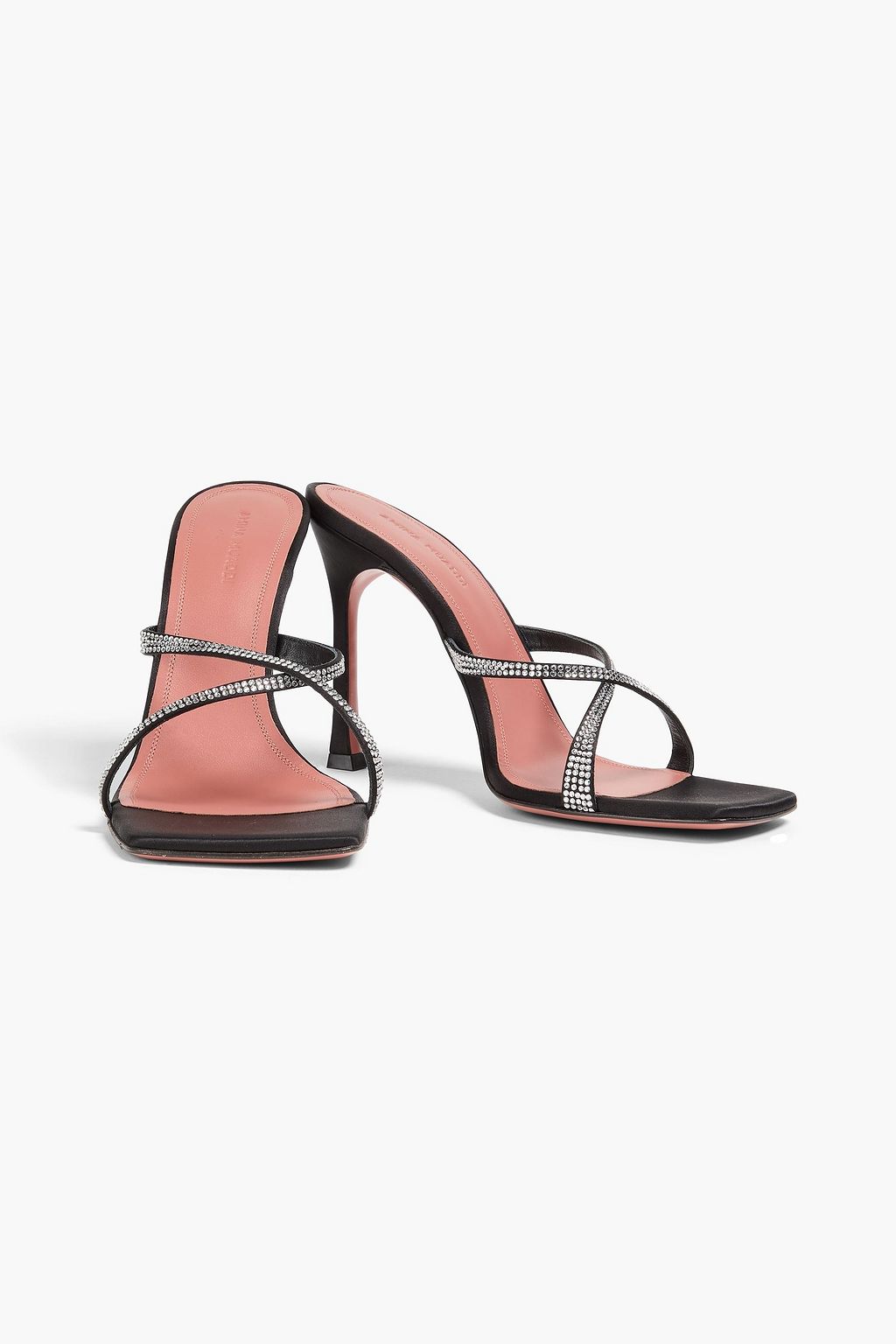 AMINA MUADDI Adriana crystal-embellished satin mules