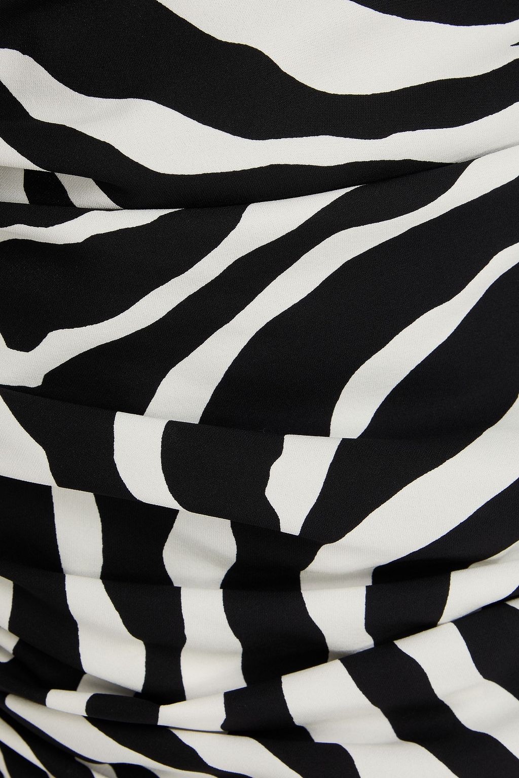 DOLCE&GABBANA Ruched zebra-print silk-blend crepe mini dress